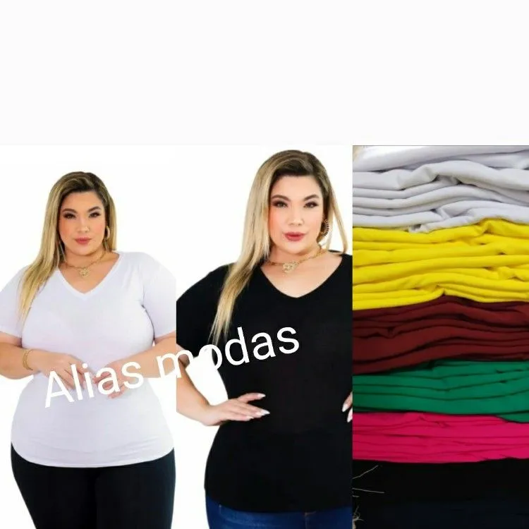 Blusa manga curta plus size