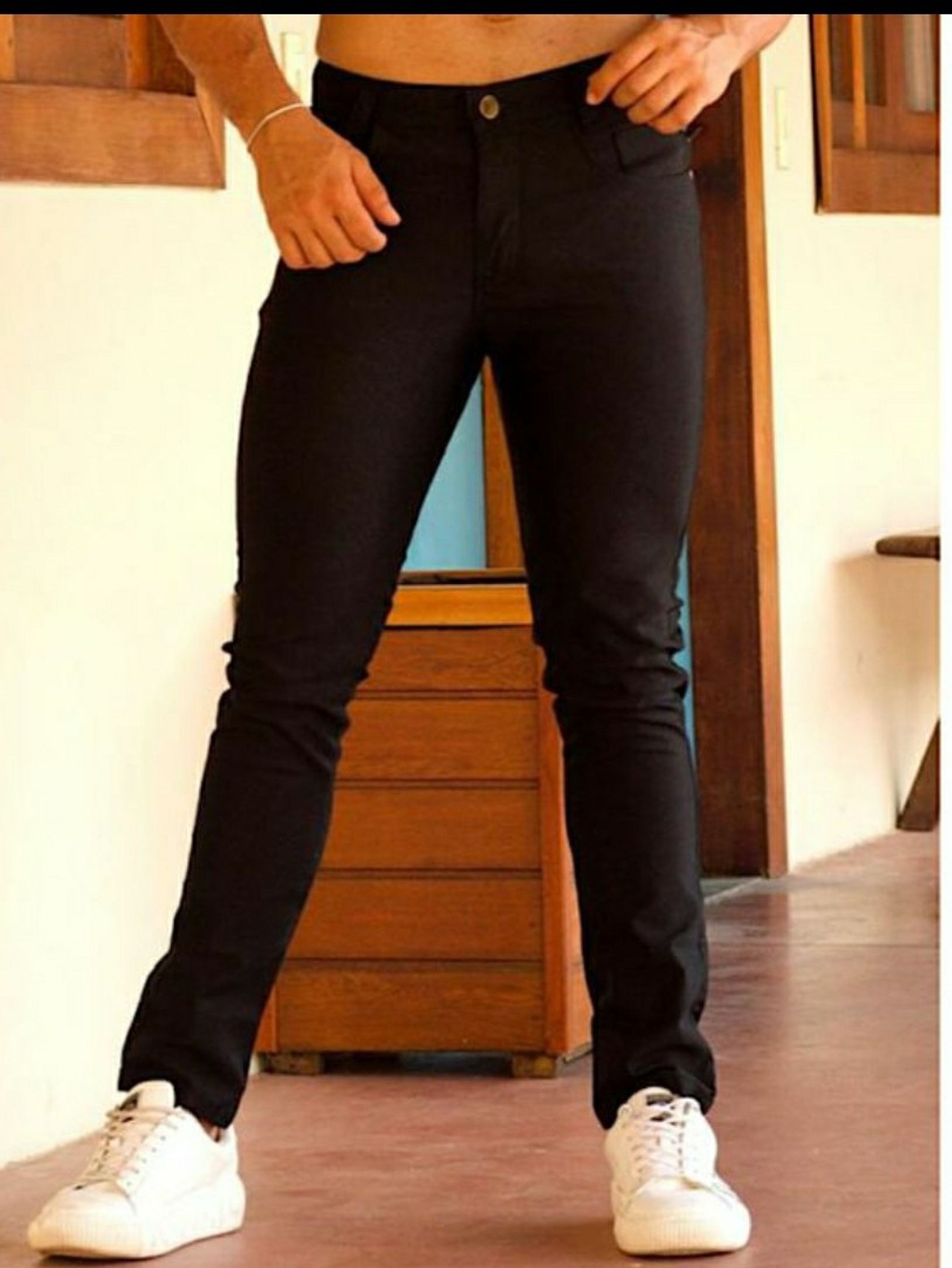Calça jeans preto masculino