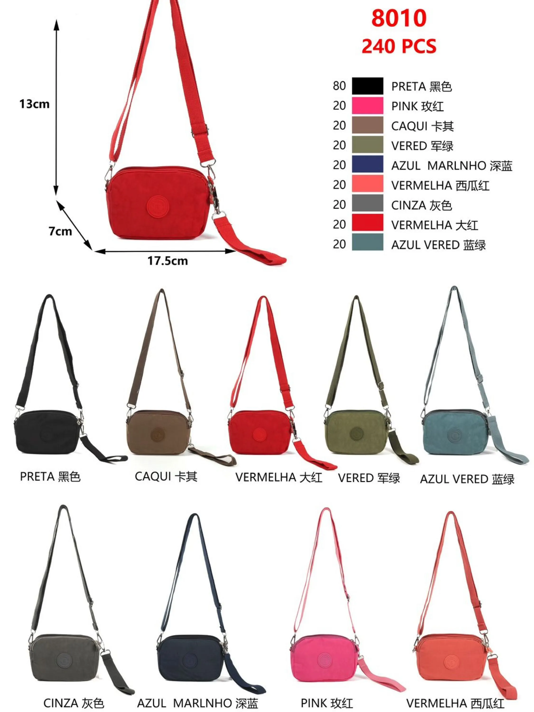 Bolsa Transversal Carteiro Crossbody Pasta Unissex Alça Lateral SPORT#8010#