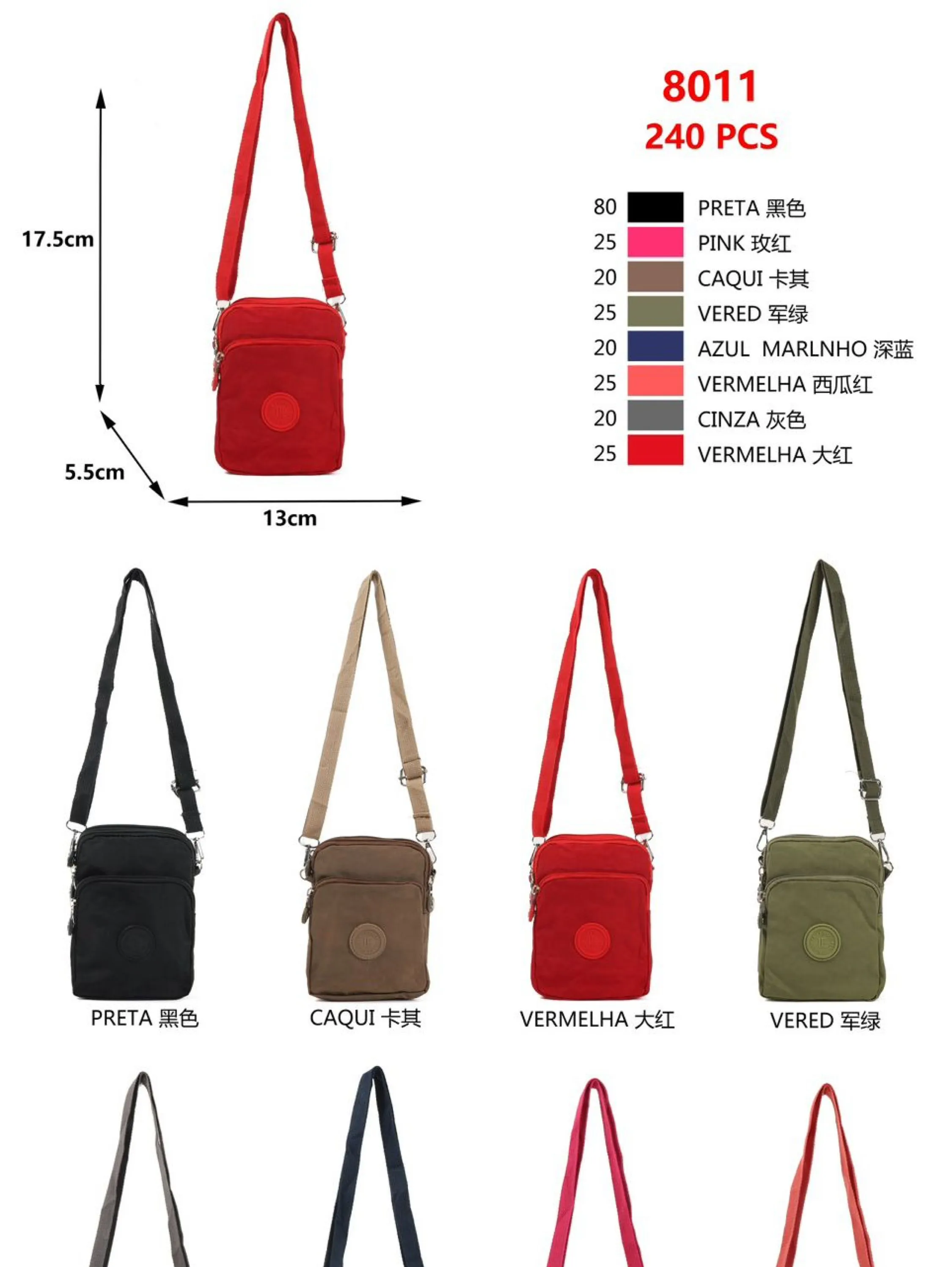 Bolsa Transversal Carteiro Crossbody Pasta Unissex Alça Lateral SPORT#8011#