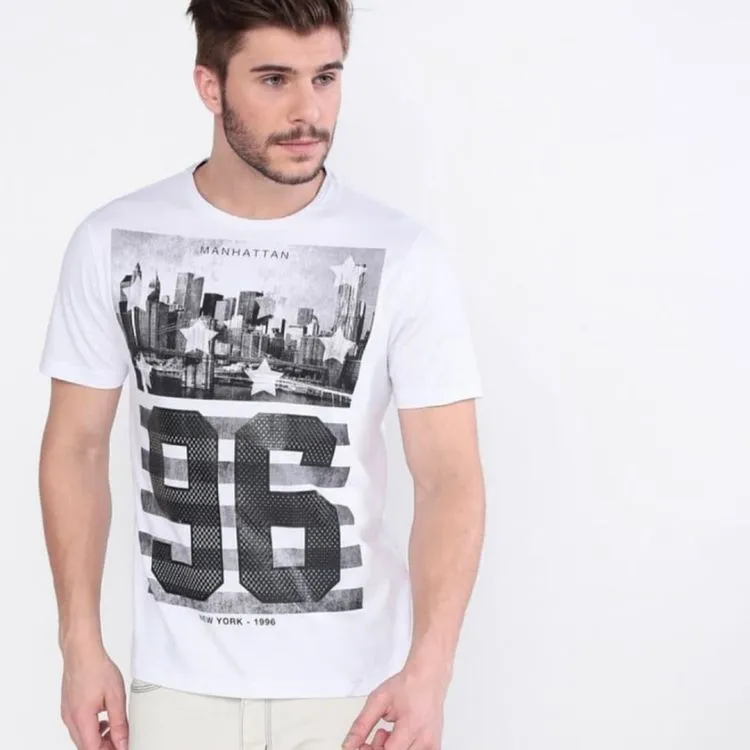 Camisetas estampada variadas masculina de algodão