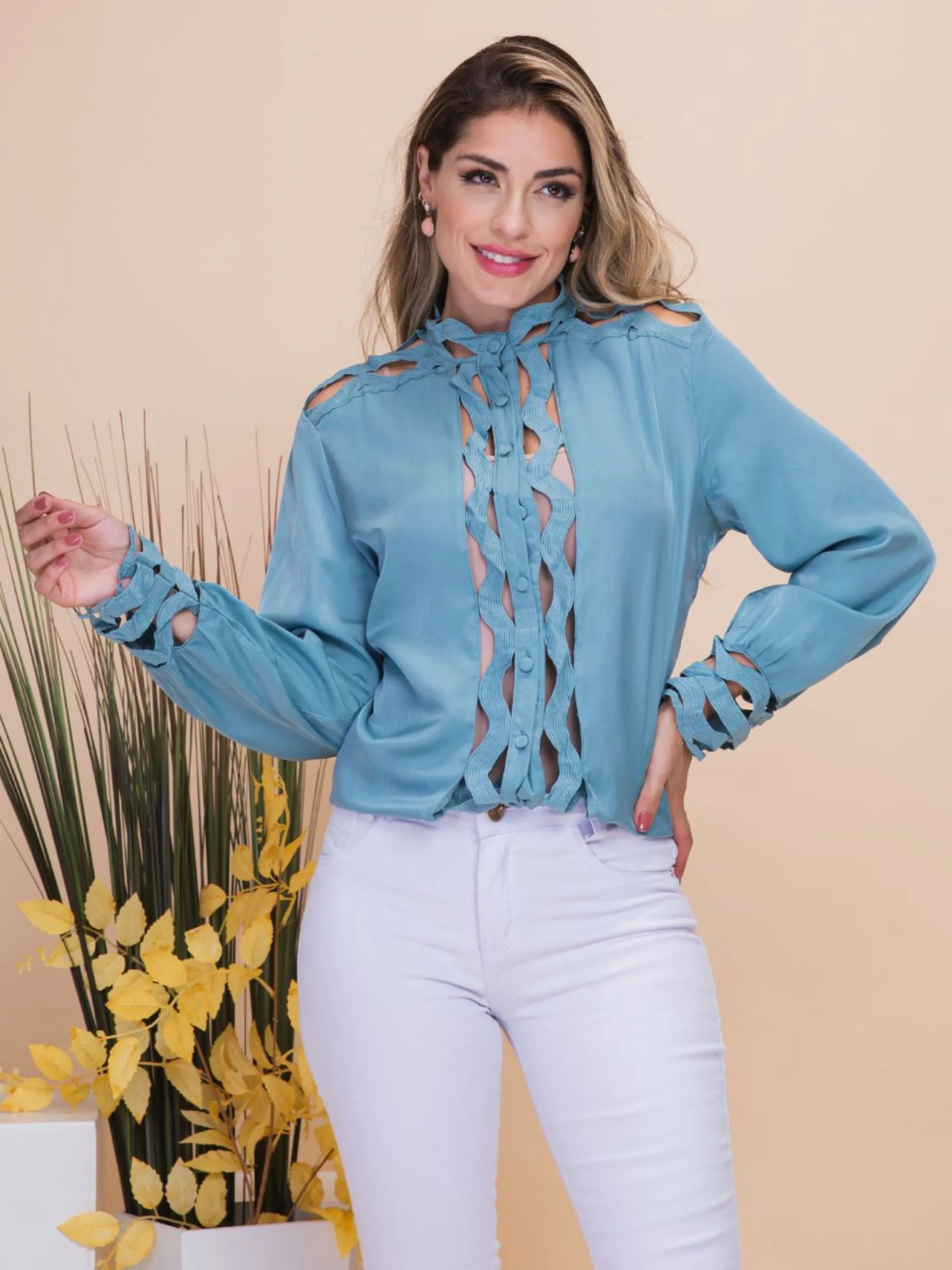 Blusa feminina importado manga longa pmg AM1427