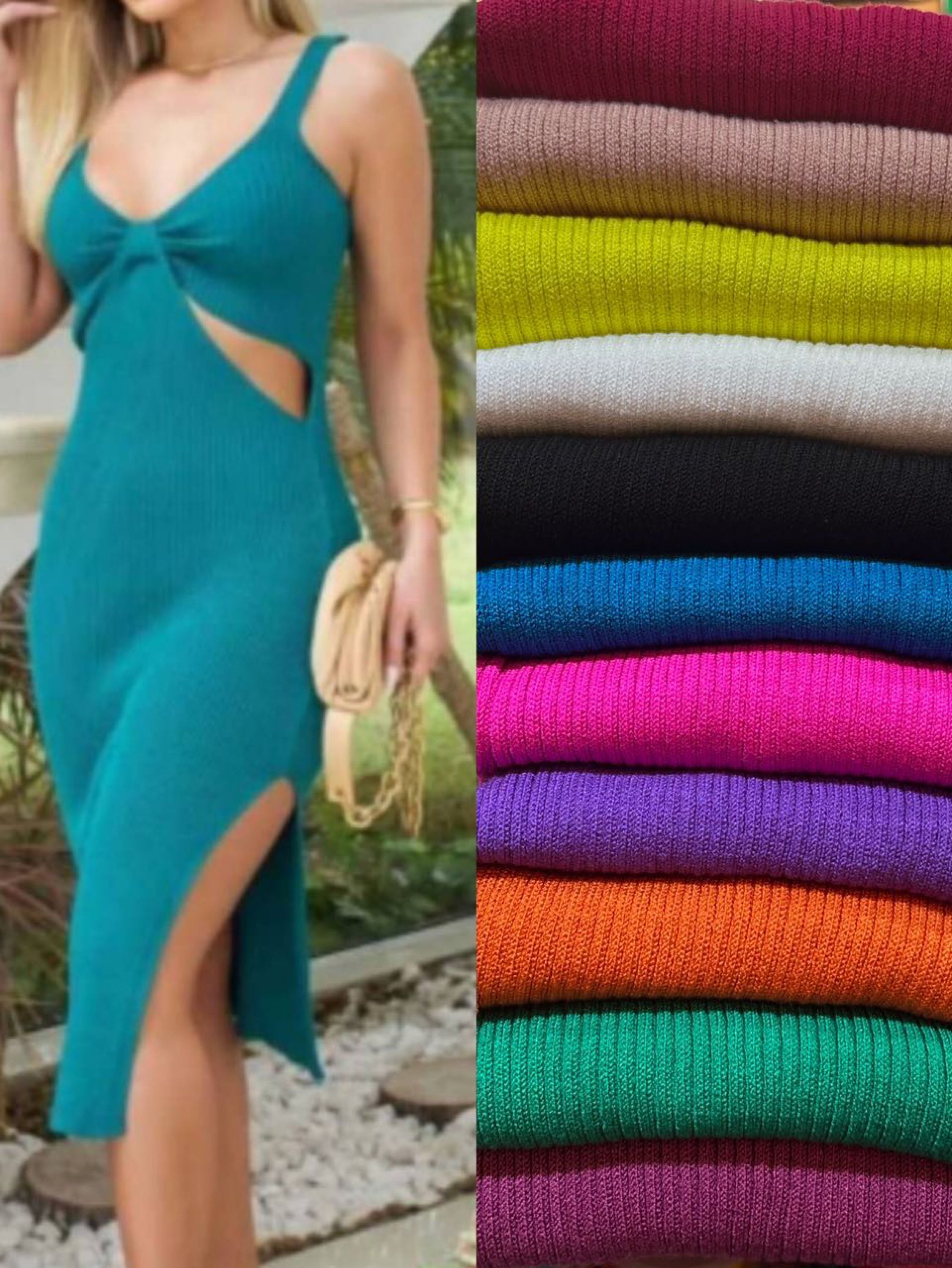 Vestido feminino canelado