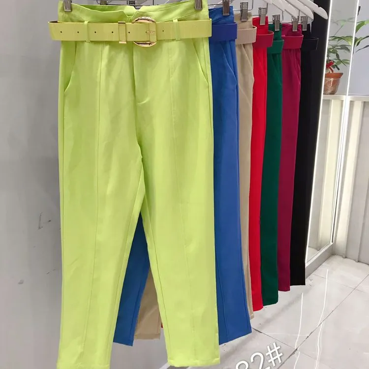 Calça alfaiataria com cinto importado Pmg am1632