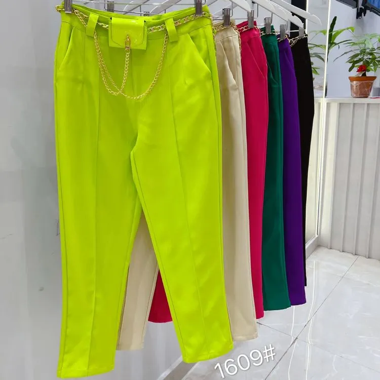 Calça alfaiataria com cinto importado Pmg am1609