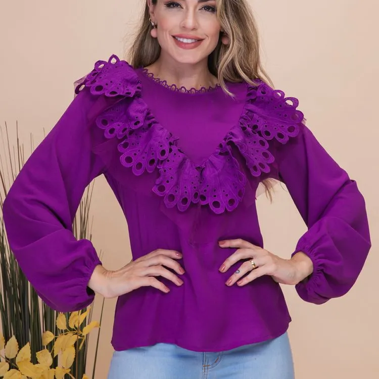 Blusa feminina manga longa lesi AM7245