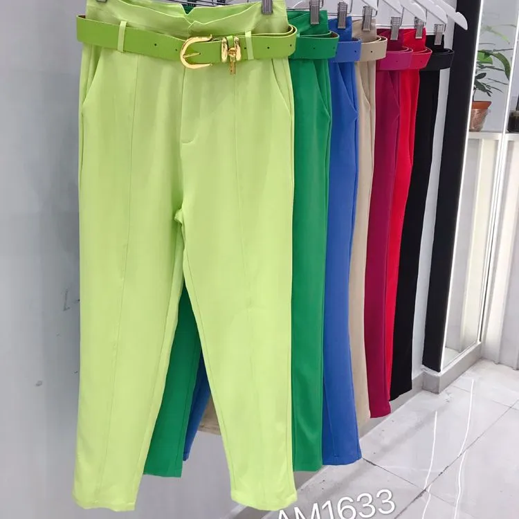 Calça alfaiataria com cinto importado Pmg am1633