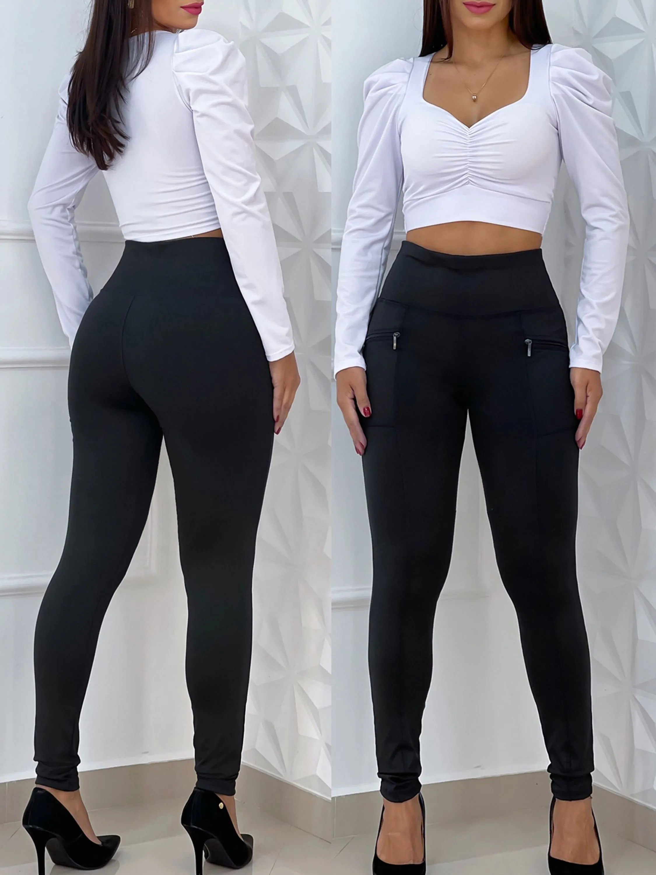 Calça flanelada zíper C0000