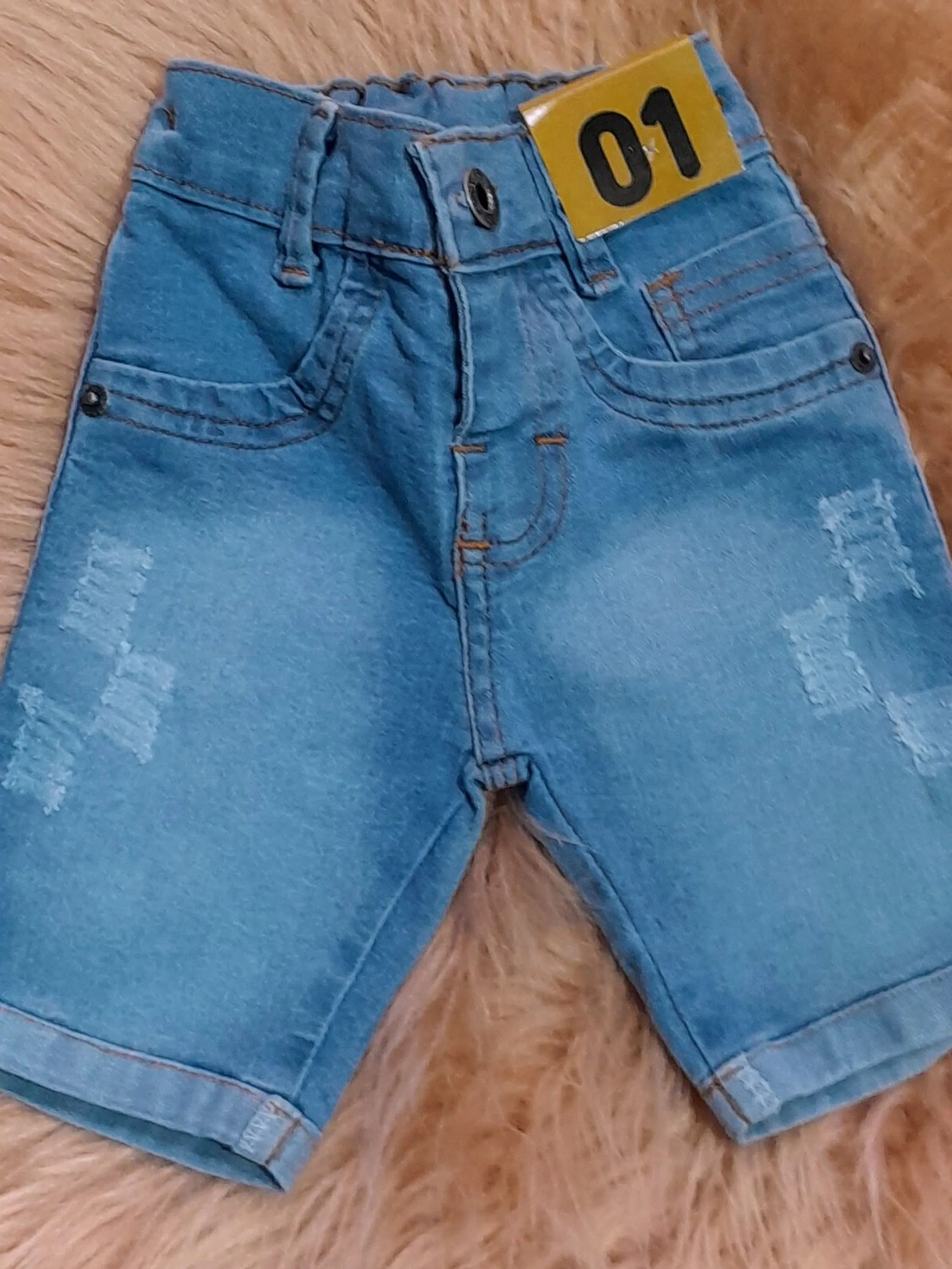 Bermuda jeans infantil 1 a 4 anos