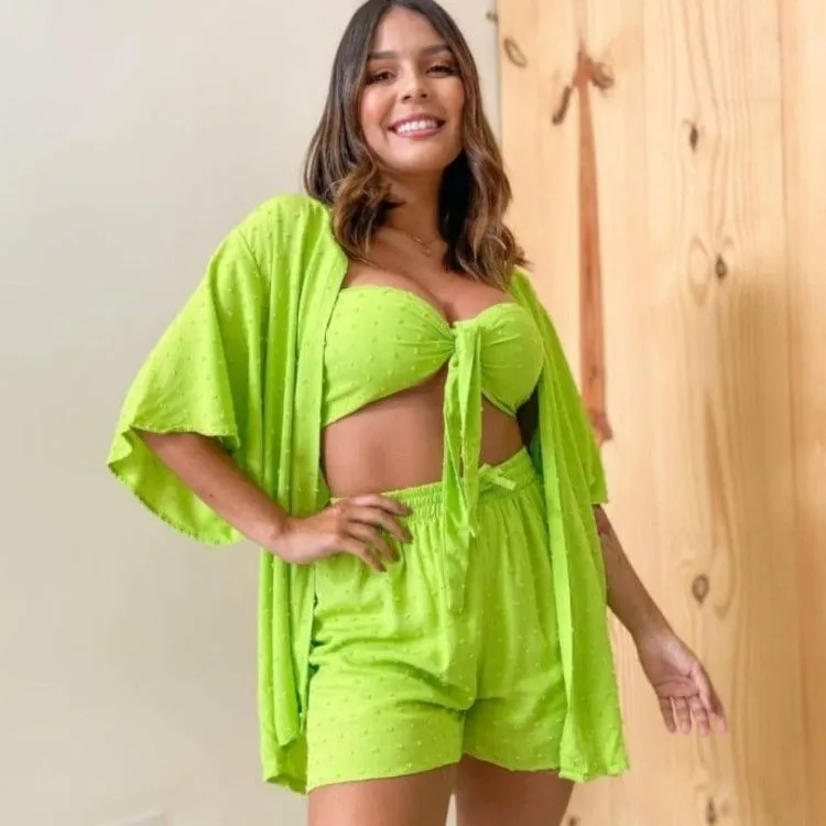 Conjunto kimono 3 peças duna pipoca