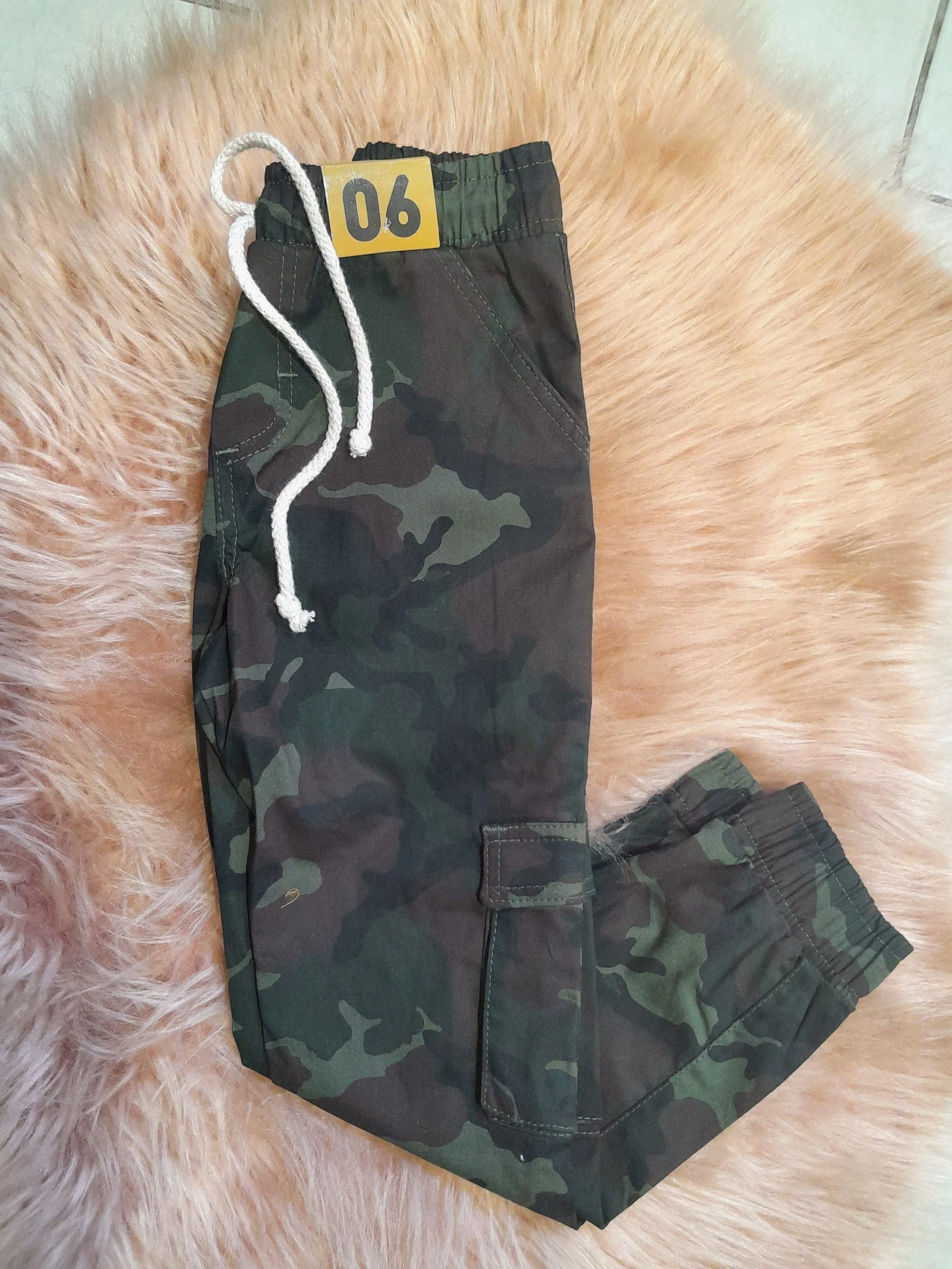 Calça sarja camuflada infantil juvenil de 2 a 16 anos