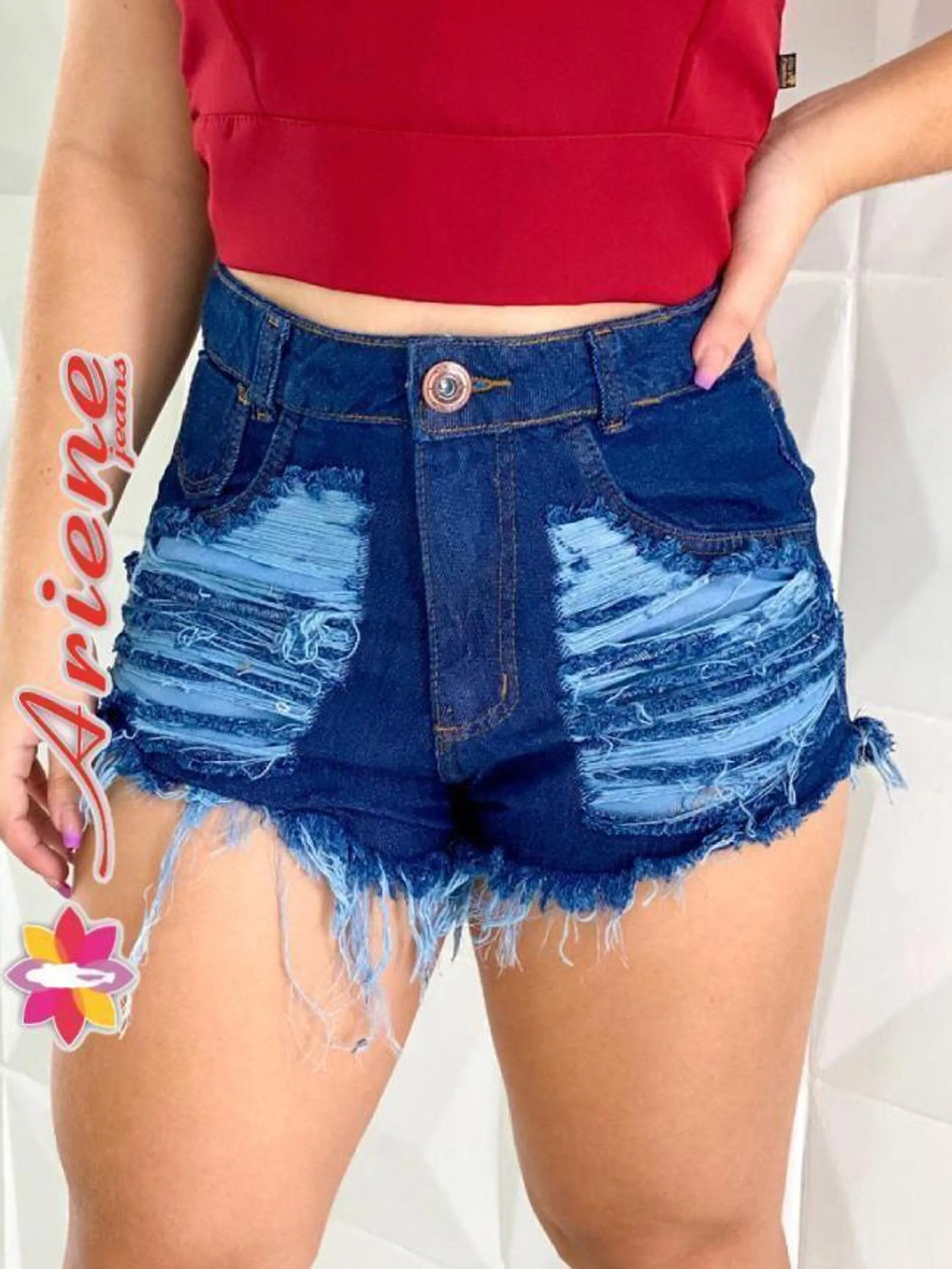 SHORT JEANS FEMININO AMACIADO DETONADO