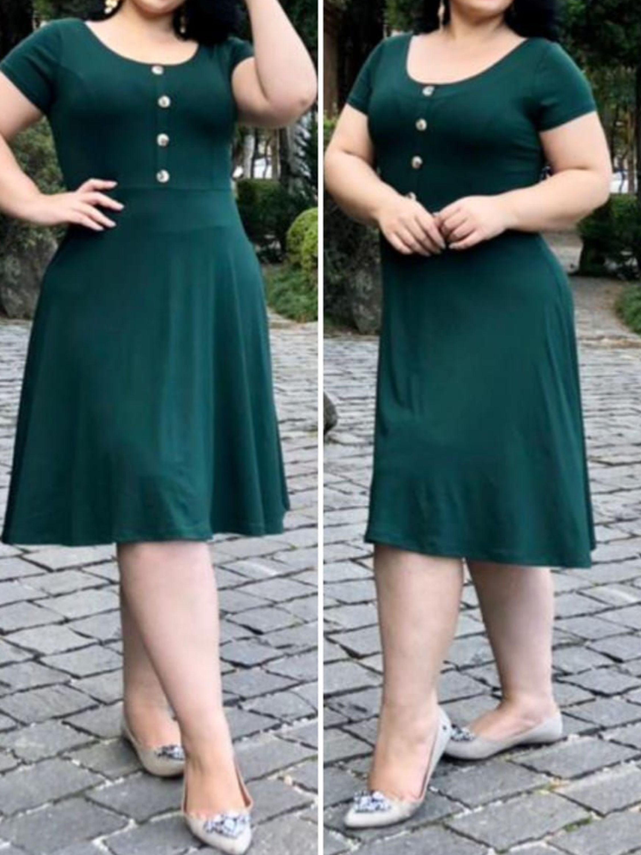 Vestido botões cores variadas conforme a disponibilidade da loja