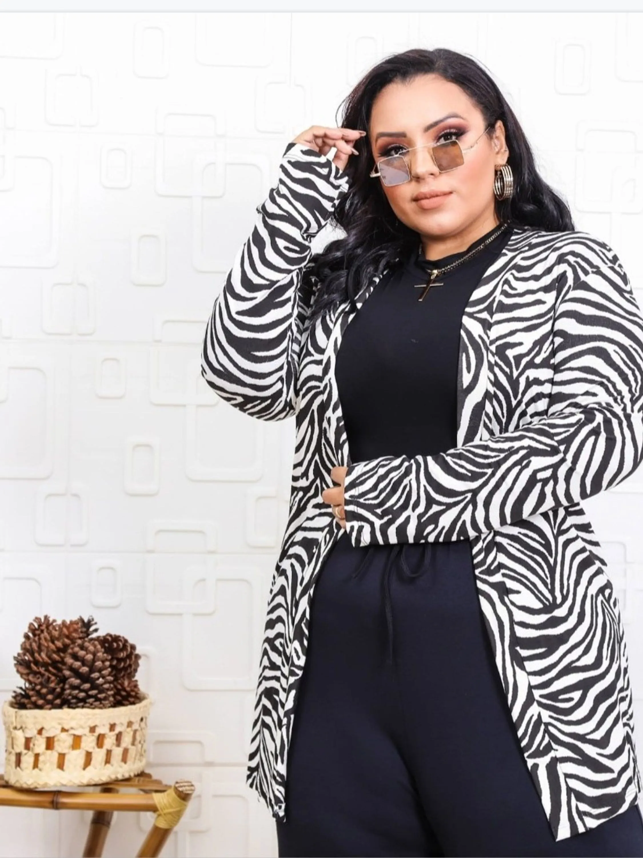 Cardigãn Plus Size "zebra"