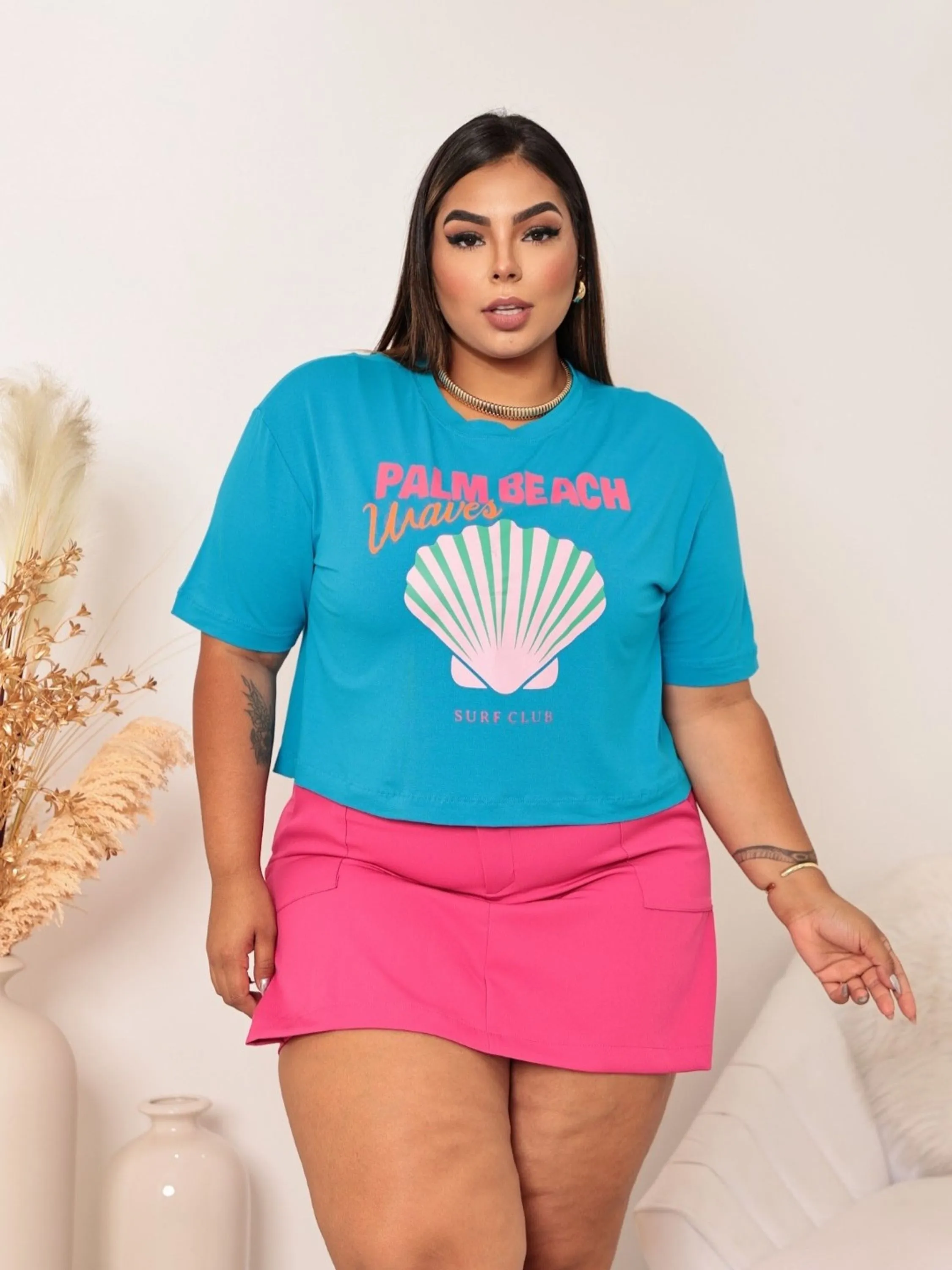 Semi Cropped Plus Size "Palm Beach"