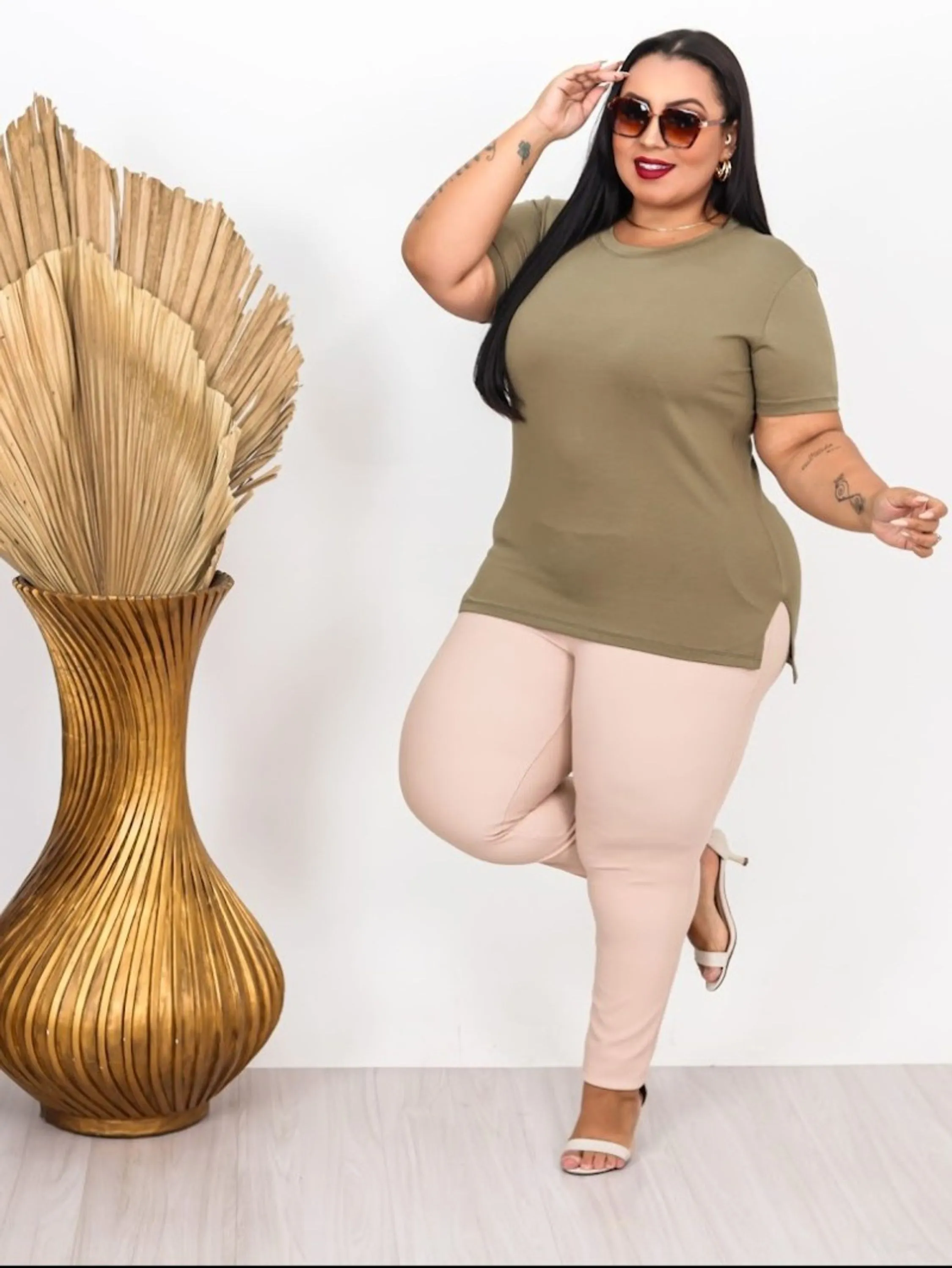 Plus Size Básica Long