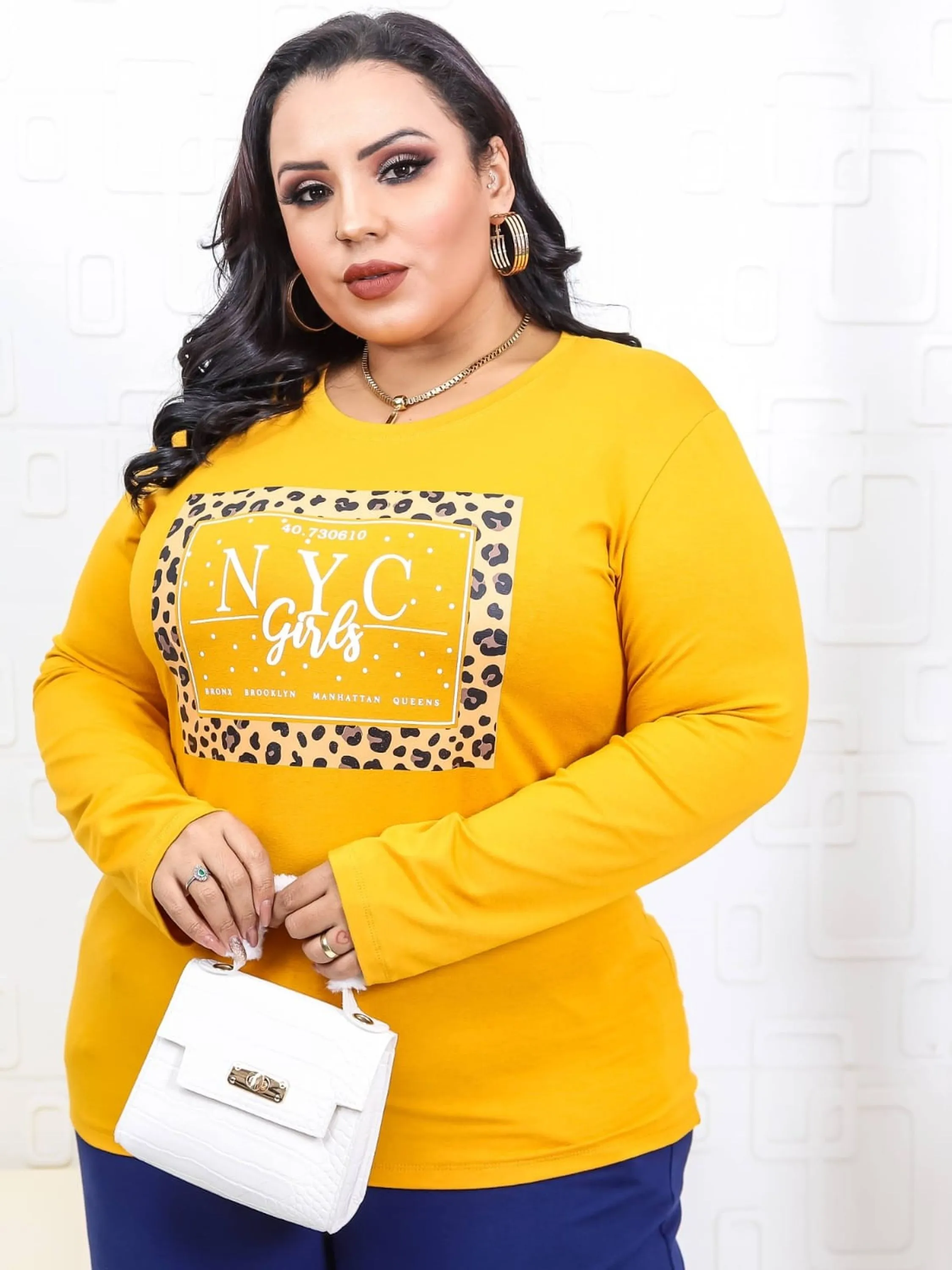 Camisetas manga longa Plus Size