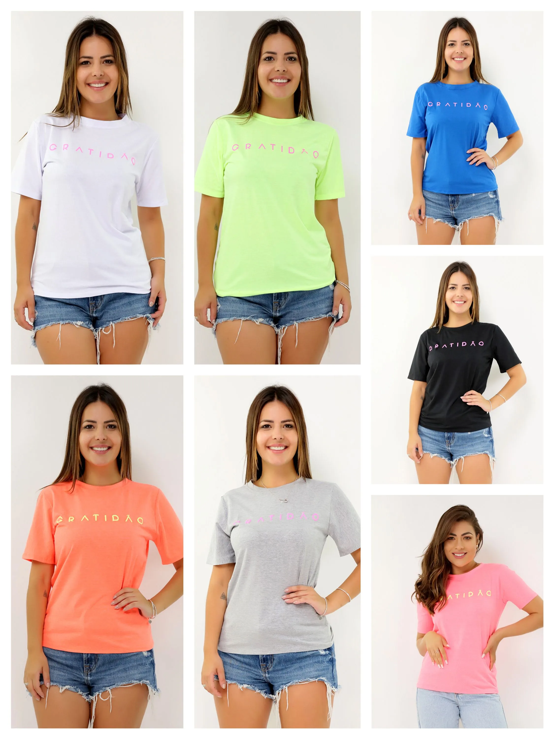 Blusa T-shirt Camiseta 100% Algodão estampa gratidão