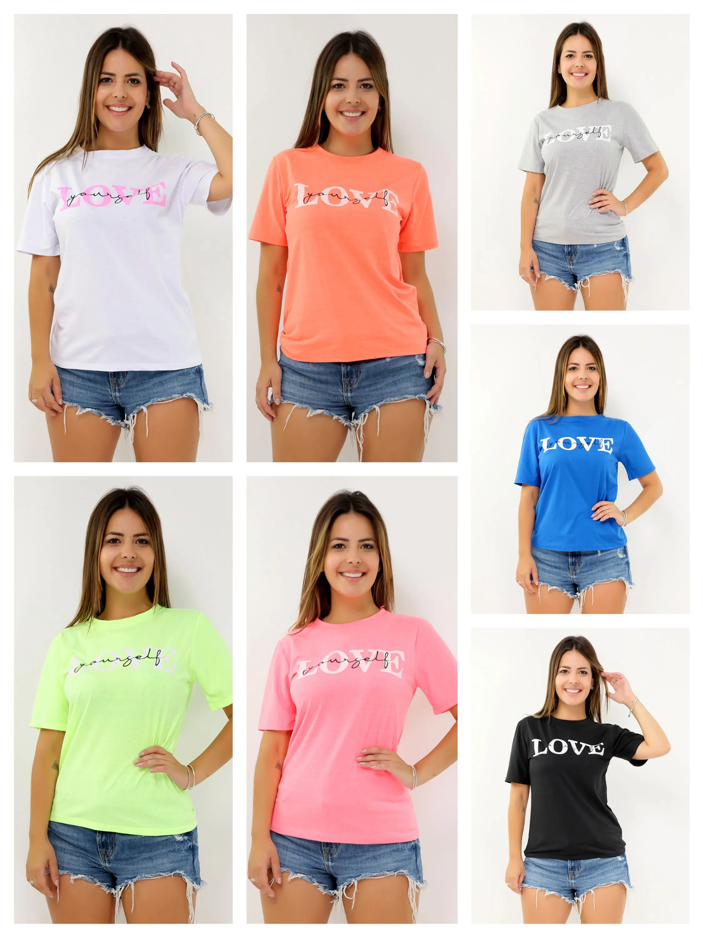 Blusa T-shirt Camiseta 100% Algodão Estampa Love Yourself