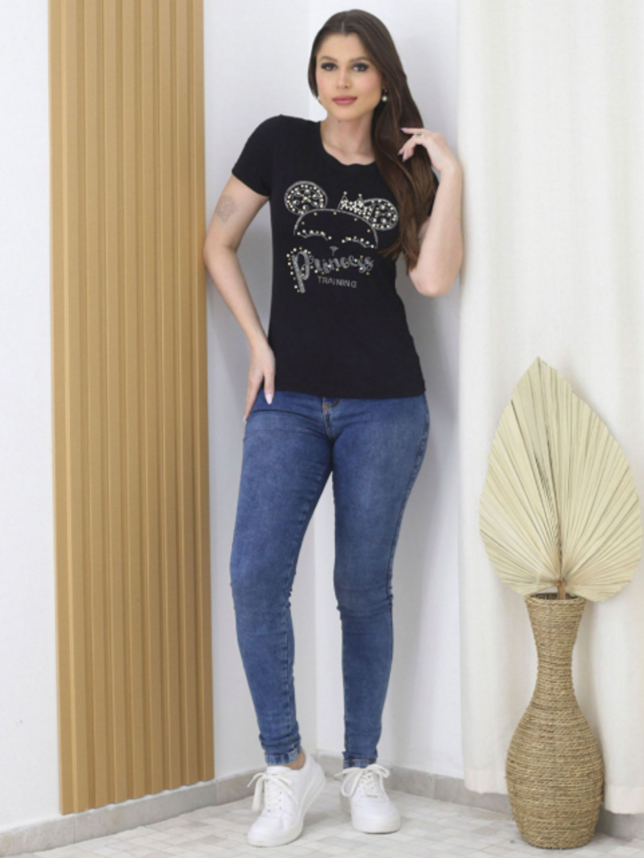 T-shirt importado moda Feminina (AY085)