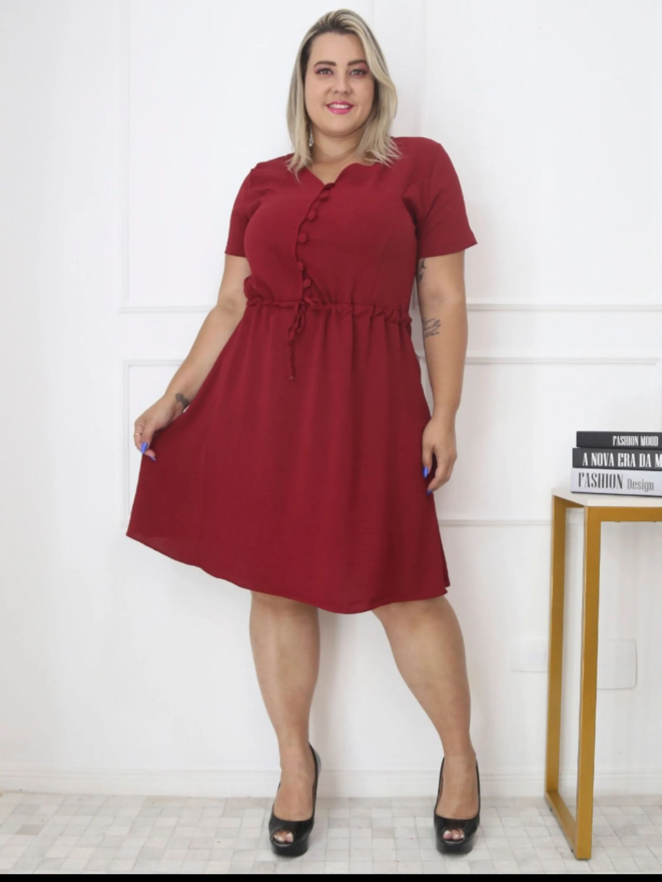 Vestido longo curta plus de duna moda feminina