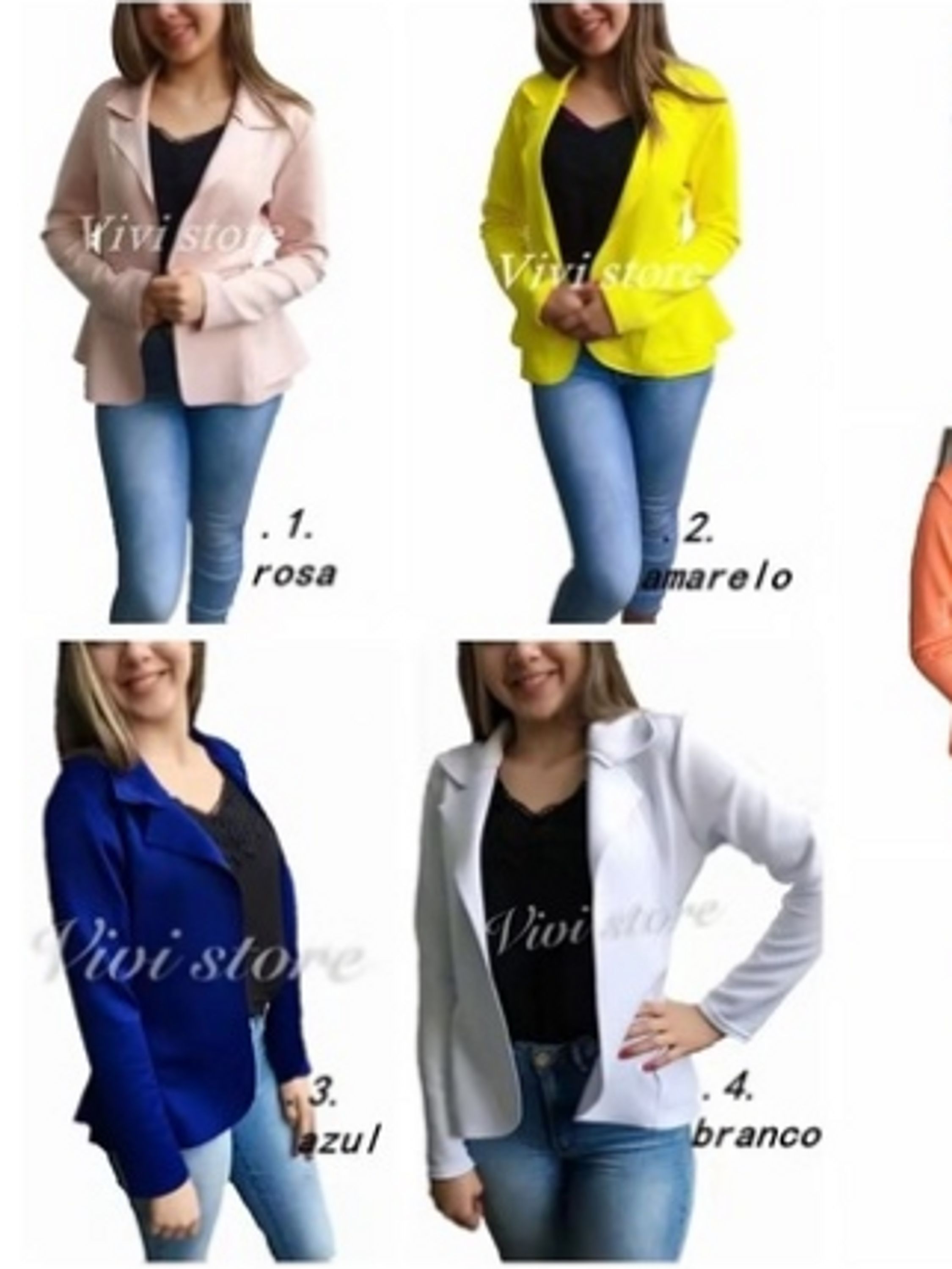 Blazer Feminino em Neoprene Casaco curto Varias Cores com babado Terninho Social aberto