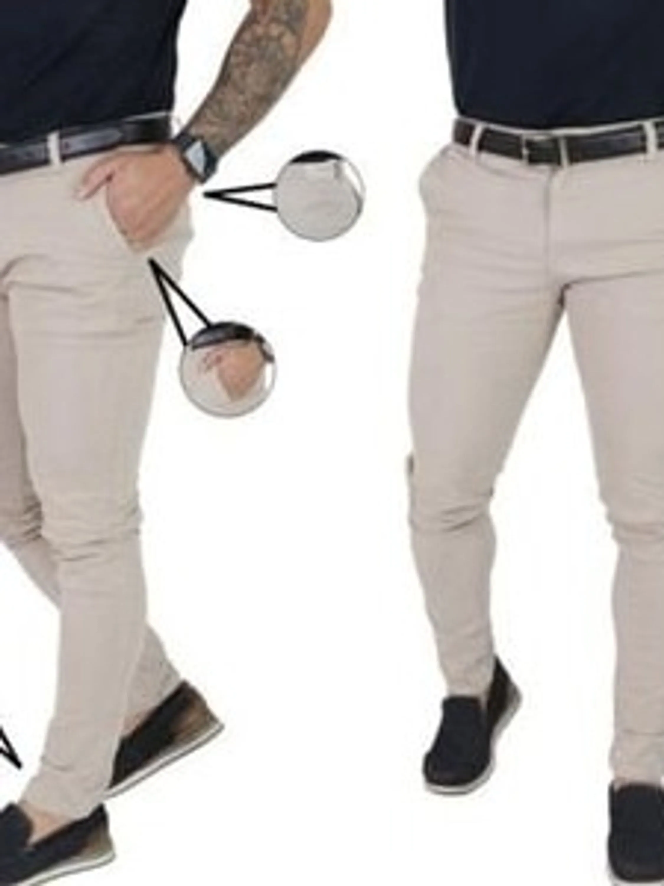 Calça Sarja Masculina Slim Fit C/ Elastano Várias Cores Tendencia 2023