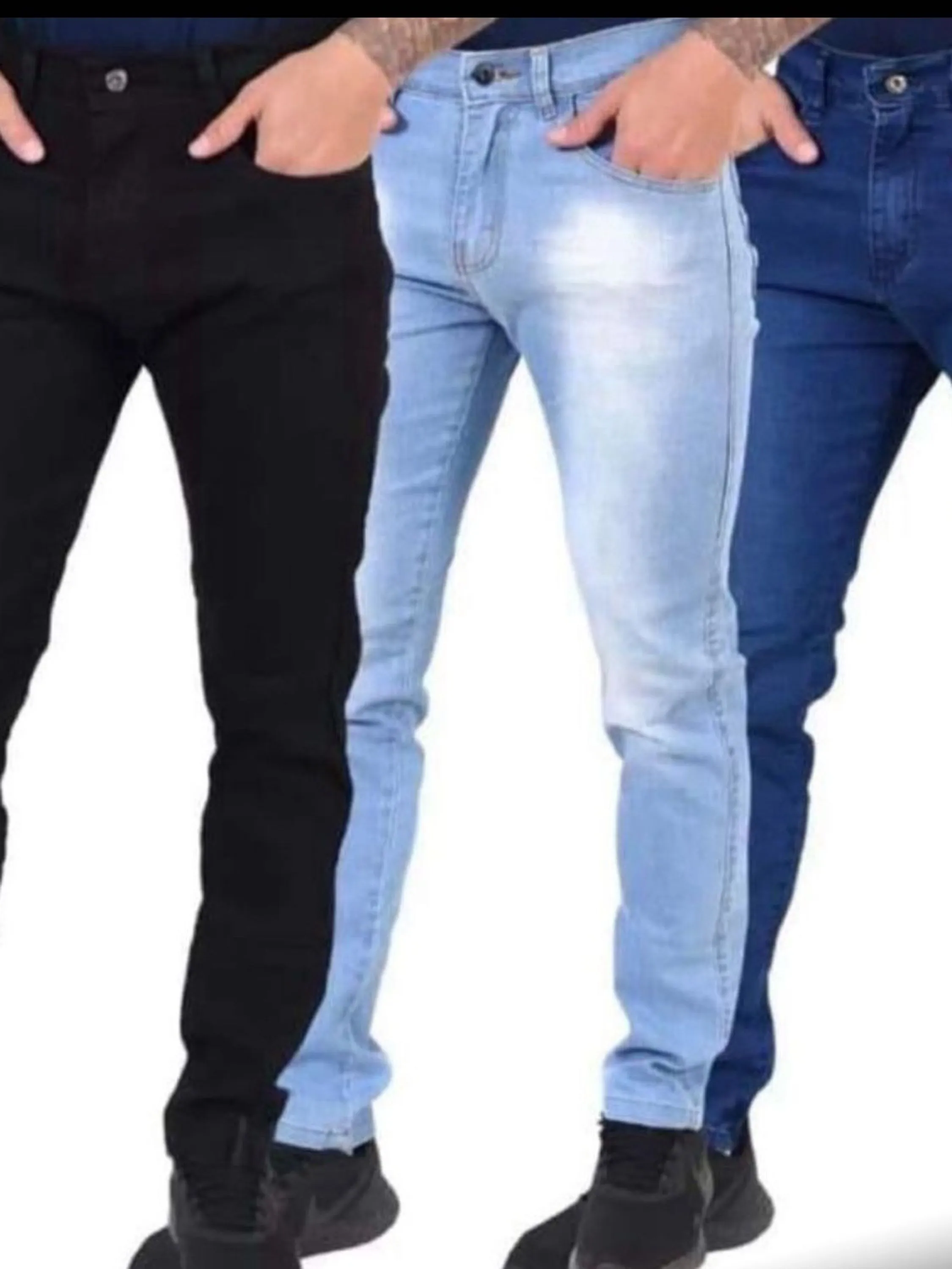 Calça Jeans Masculina Kit 3 Precas