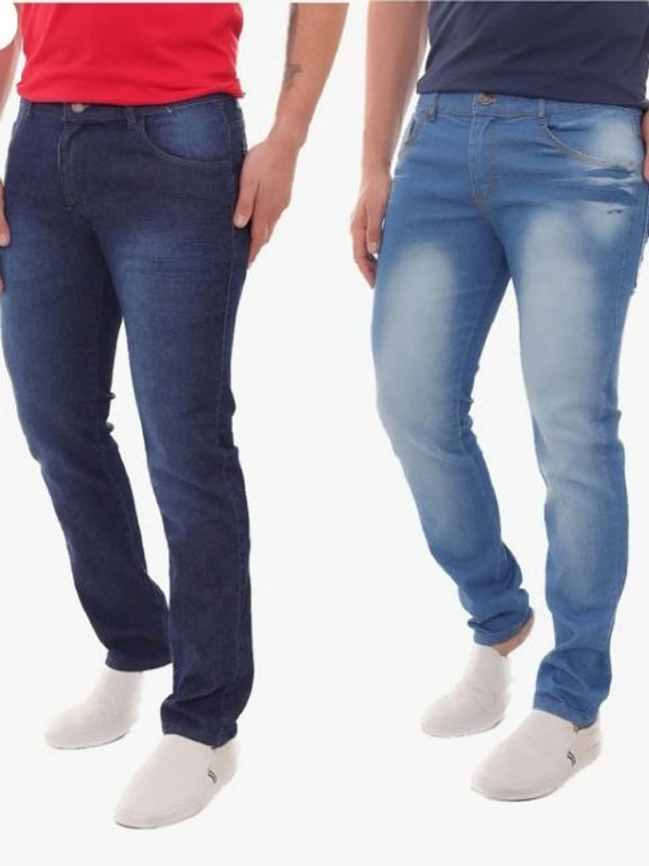 Calça Jeans Masculina Slim Elastano Premium  Kit 2