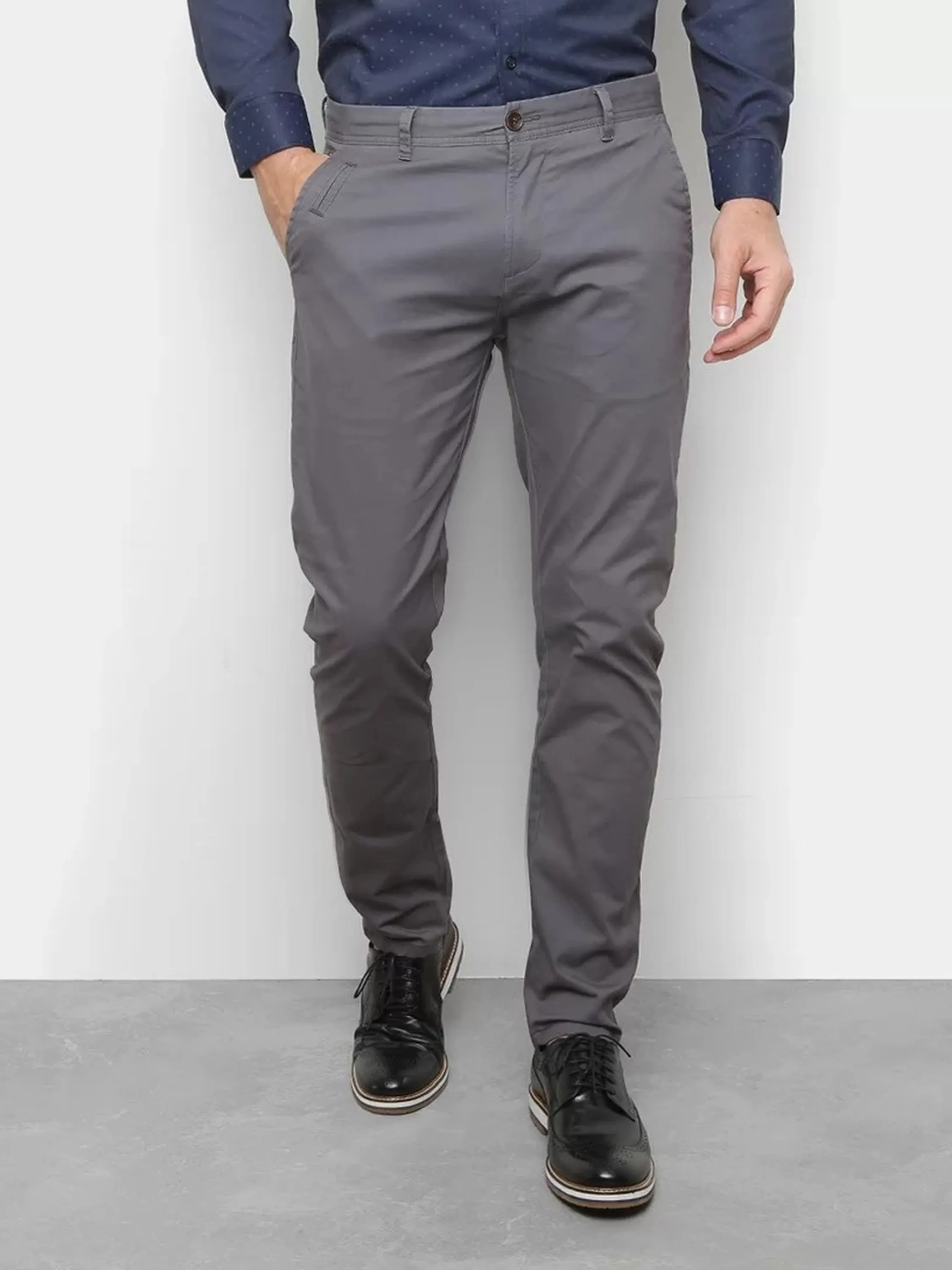 Calça Sarja Masculina Slim Fit C/ Elastano Várias Cores Tendencia 2023