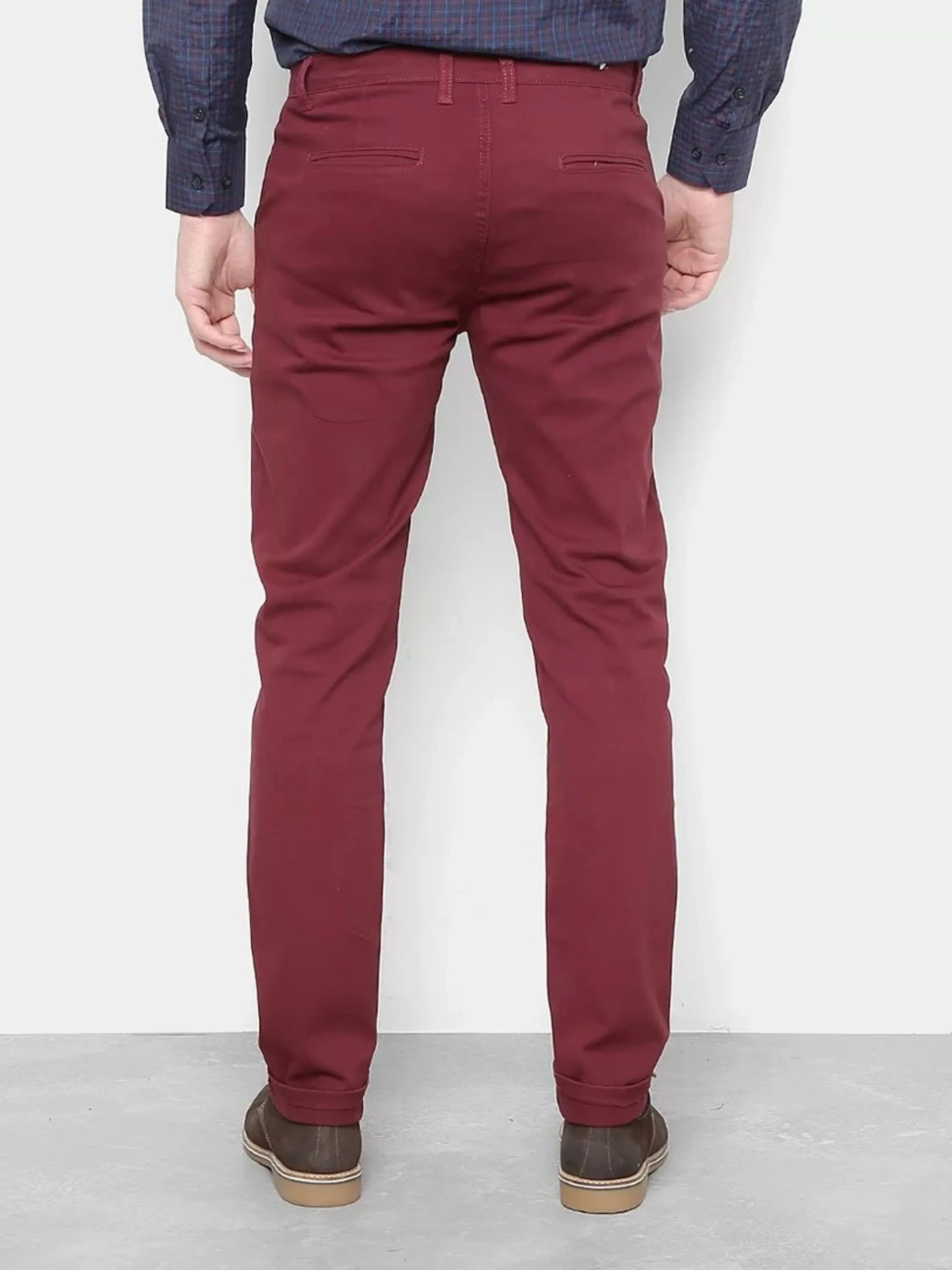 Calça Sarja Masculina Slim Fit C/ Elastano Várias Cores Tendencia 2023