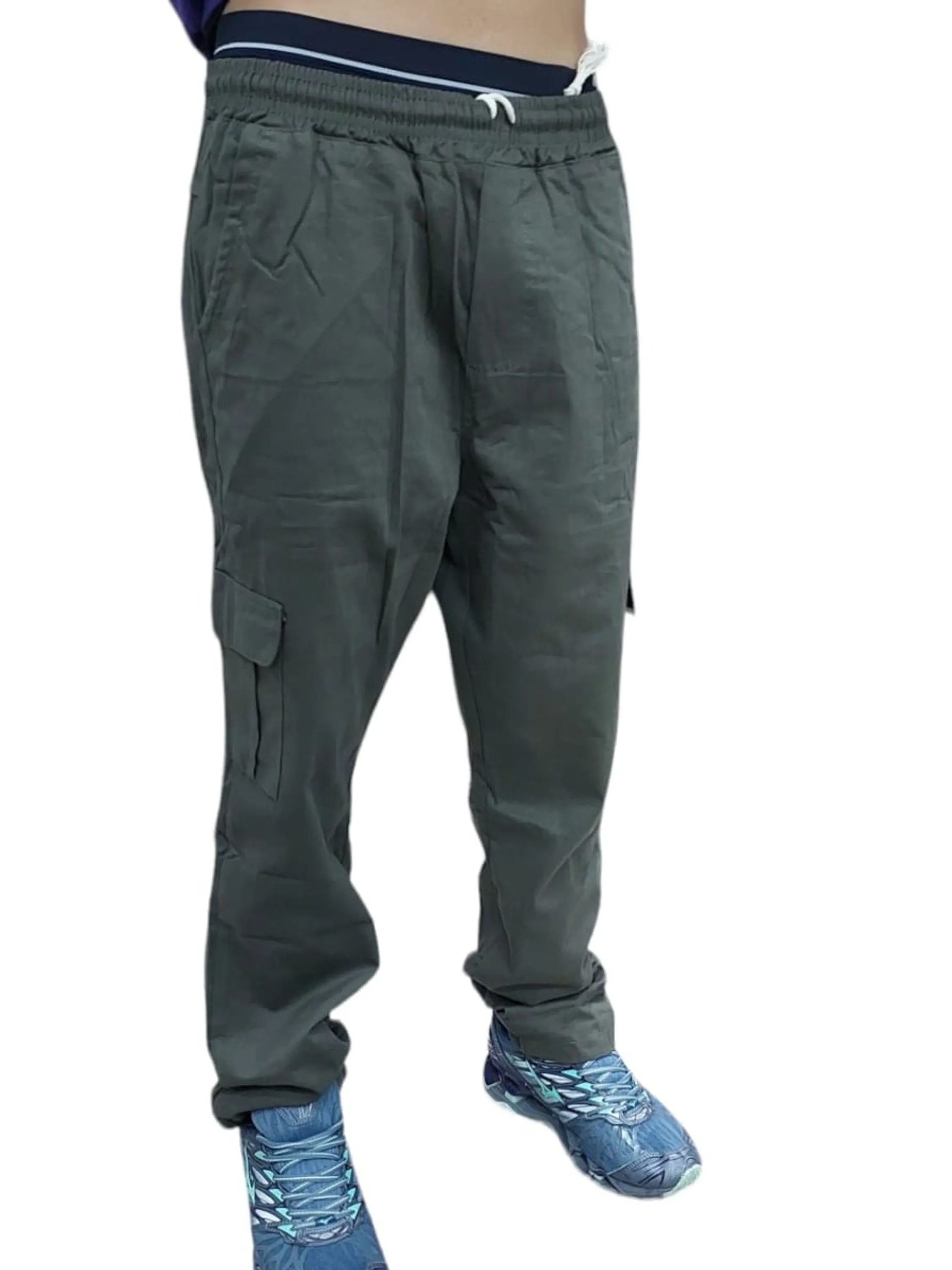 Calça cargo masculina sem punho