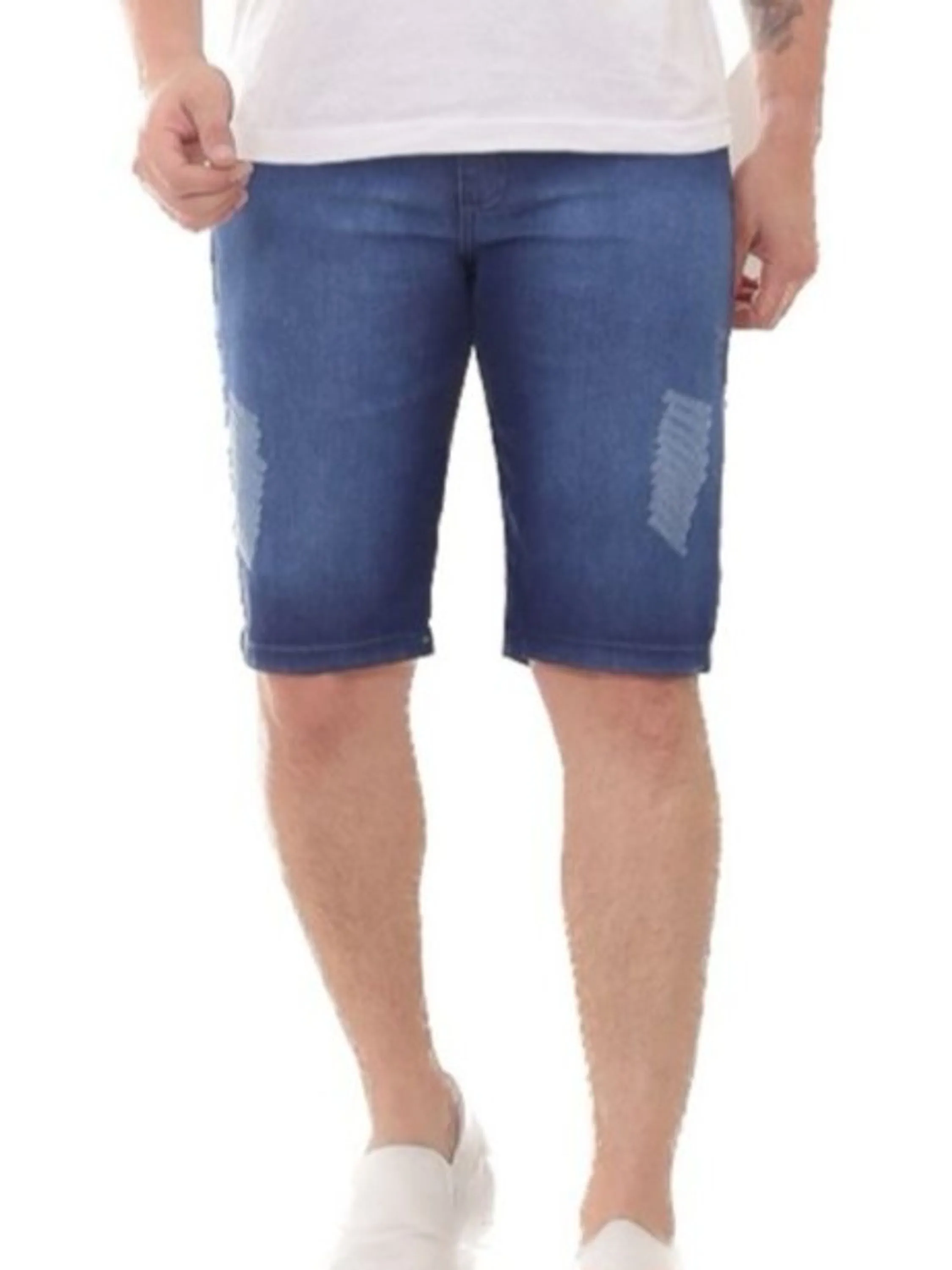 shorts masculinos jeans pretos de alta qualidade Azul como Riscada