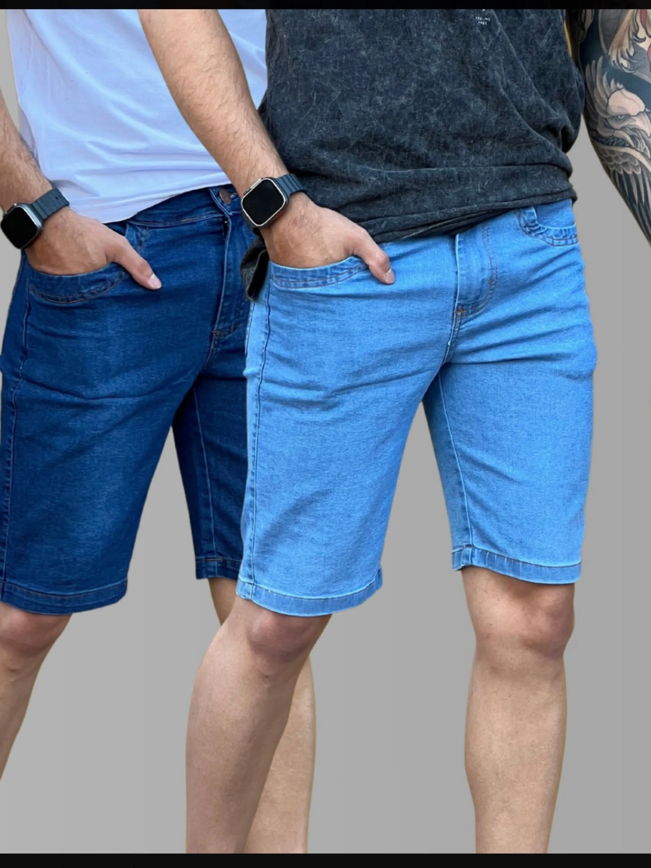 Bermuda jeans masculina básica