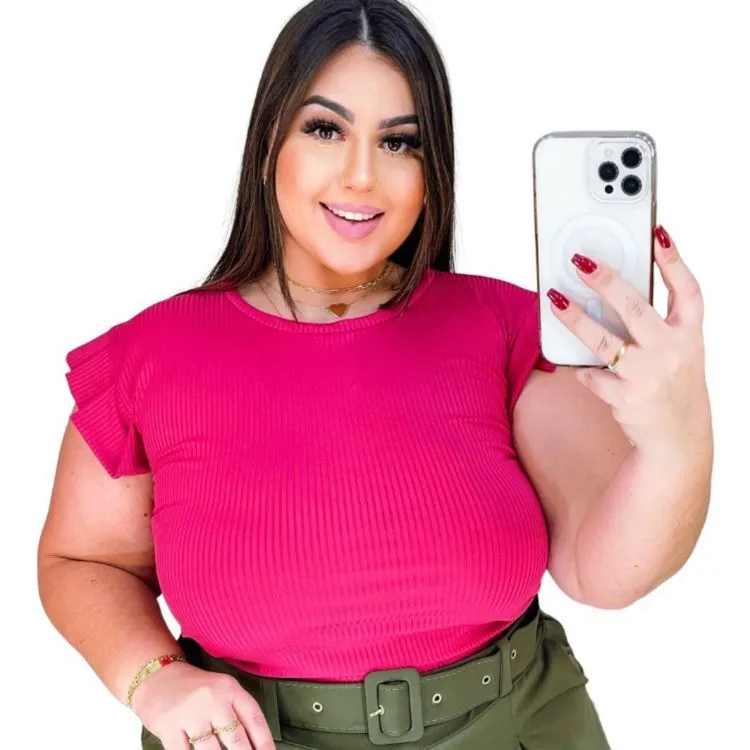 Blusa com franja Plus size