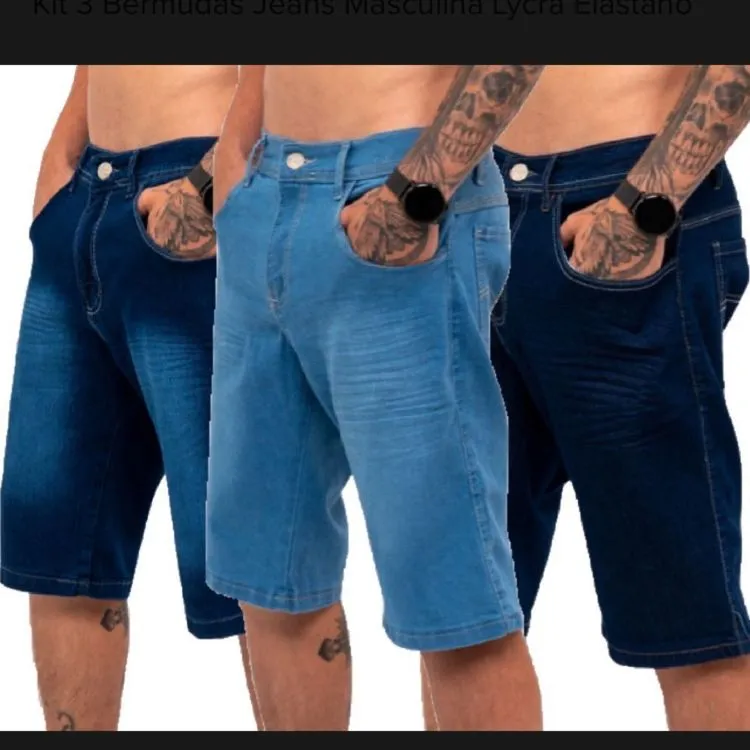 Bermuda jeans básica masculina