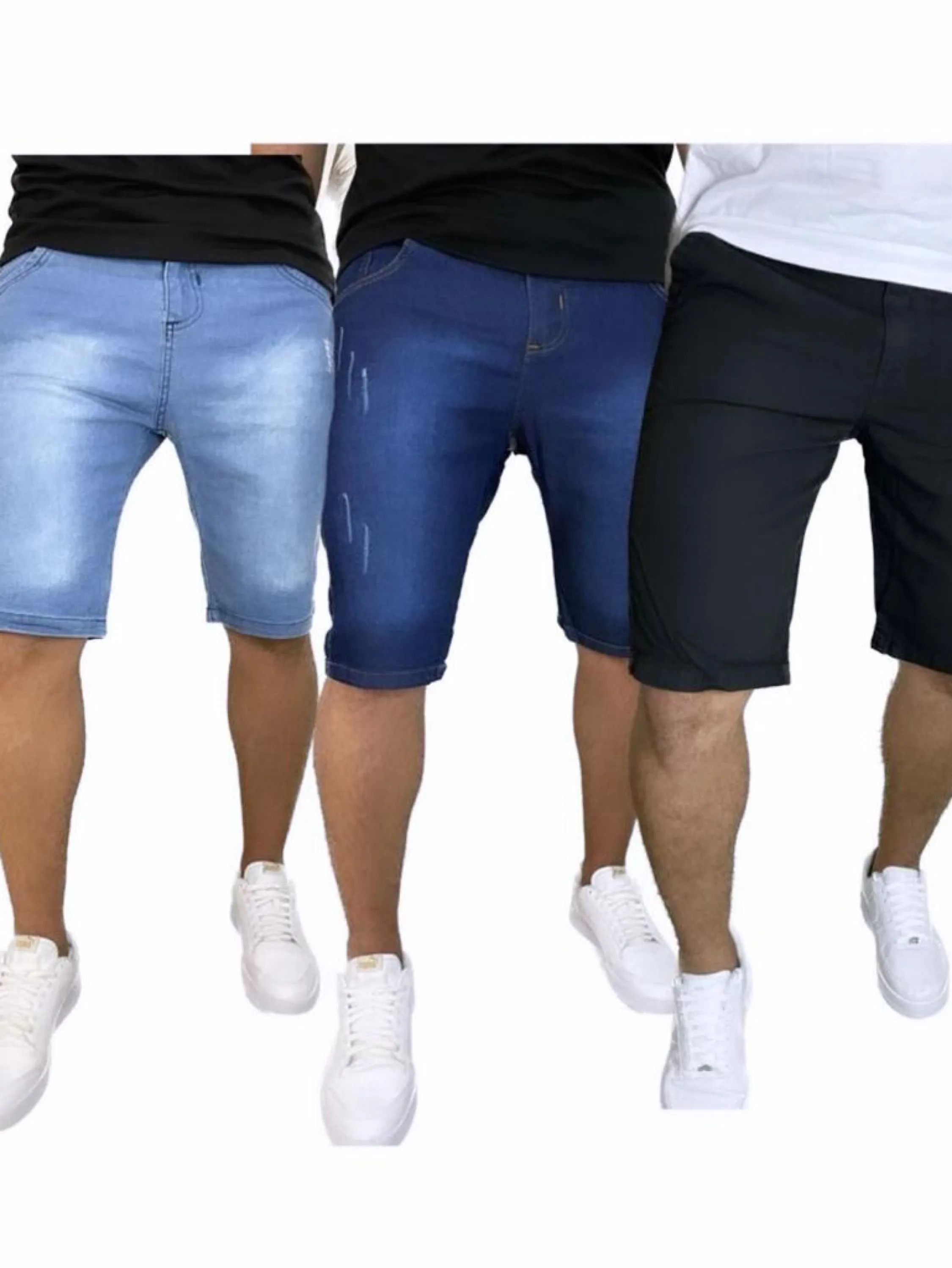 Bermuda jeans masculina básica