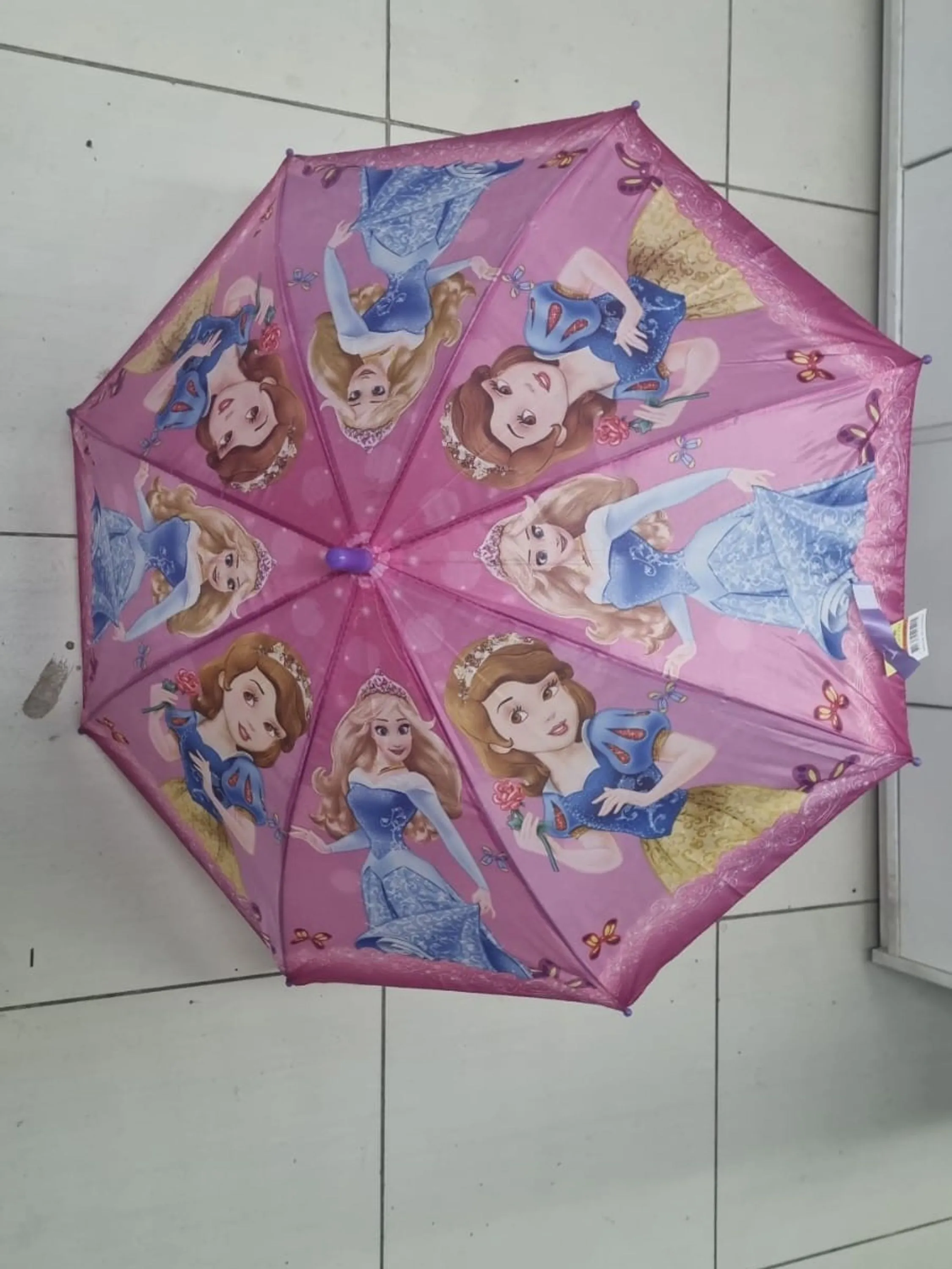 Guarda chuva infantil, automático cabo de plástico com apito