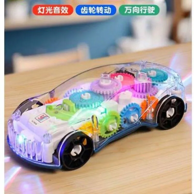 Brinquedo Carro Transparente com som e luz musical a pilhaCarro Concept Racing