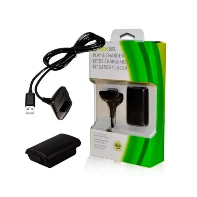 Bateria e cabo para  controle Xbox 360