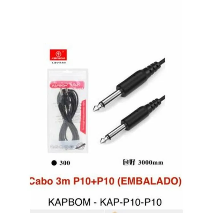 Cabo p10-p10 3metros kapbom