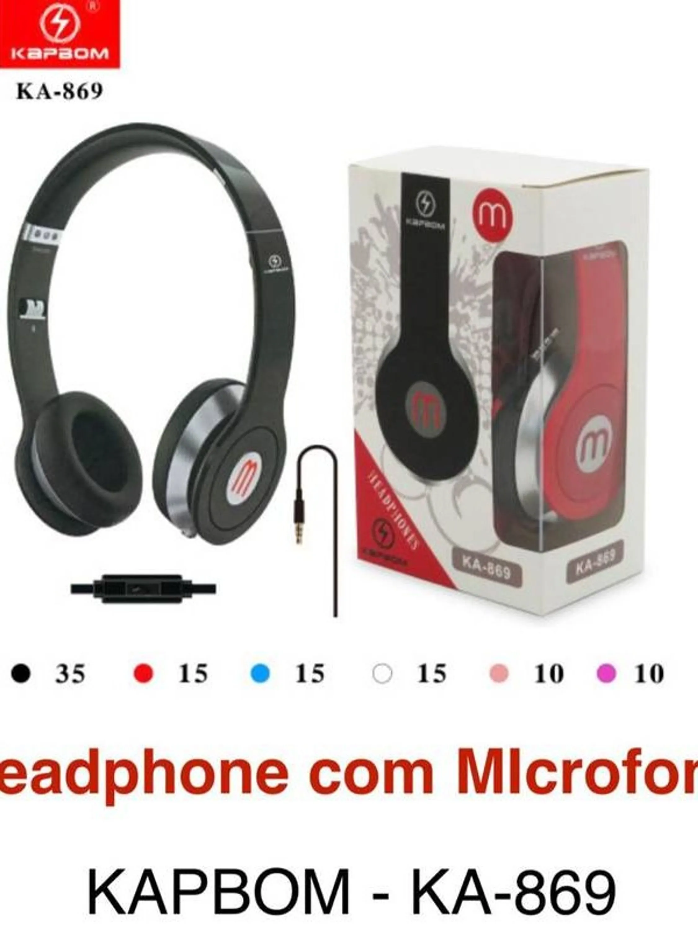 FONE DE OUVIDO kapbom ka -869 com microfone