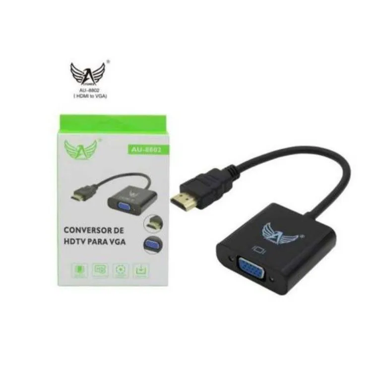 CONVERSOR CABO ADAPTADOR HDMI x VGA com Áudio P2