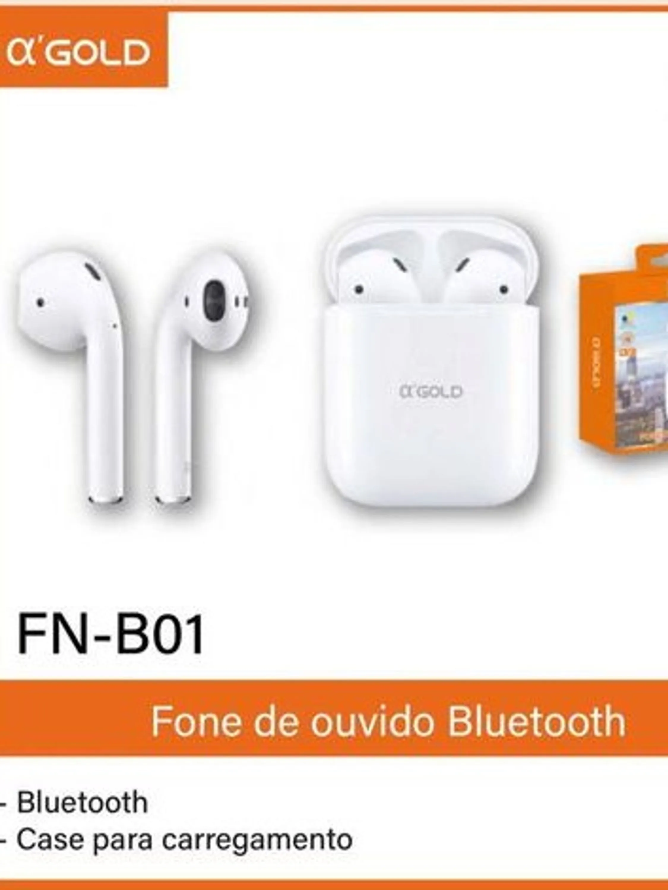 FONE DE OUVIDO BLUETOOTH GOLD FN-B01