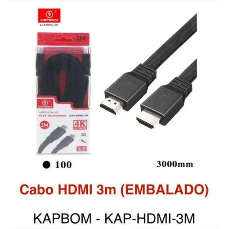 CABO HDMI KAPBOM 3METROS 4K kAP-HDMI 3