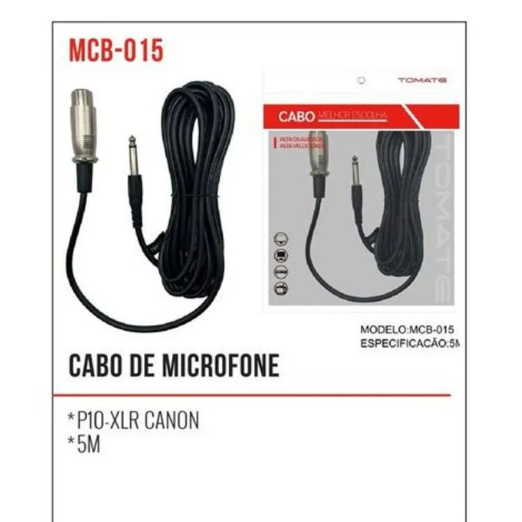 Cabo de microfone tomate 5 metros ( p10)