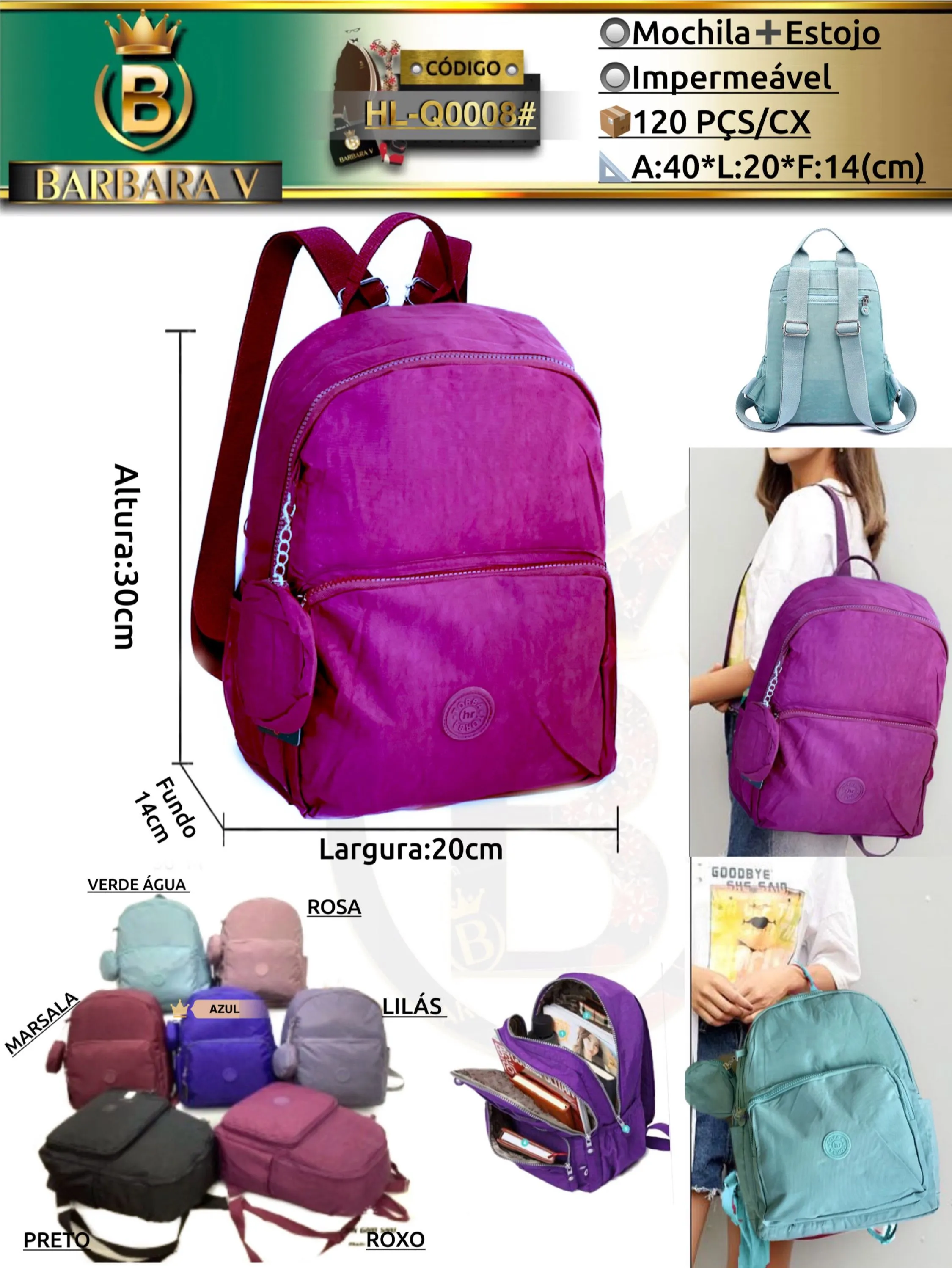 BARBARA V BOLSAS/Mochila com estojo(HL-0008#)