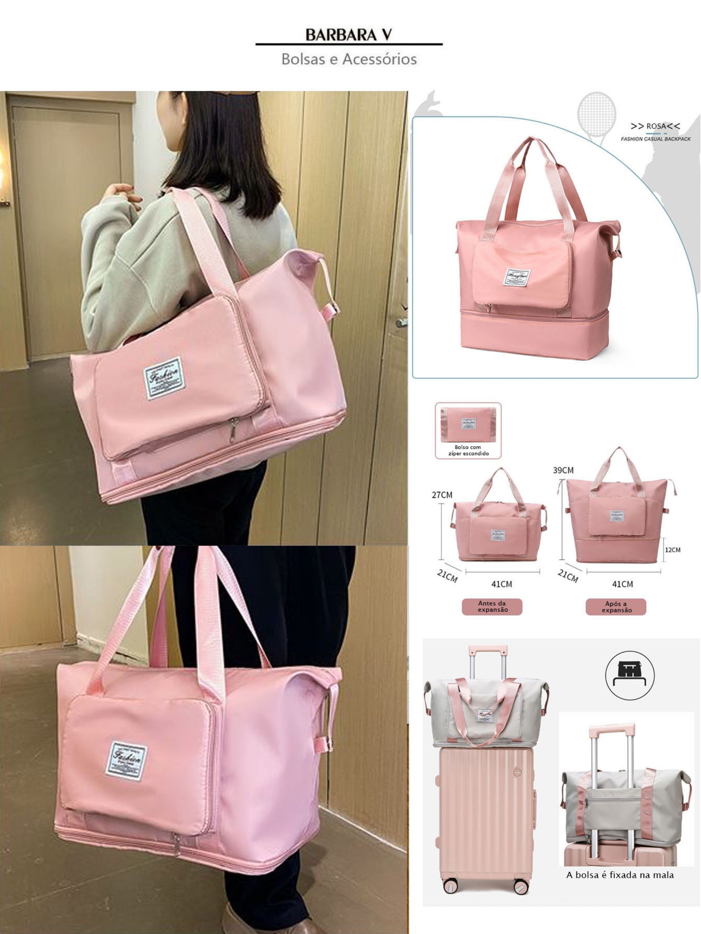 BARBARA V BOLSAS/Bolsa De Viagem Multifuncional Dobrável L08