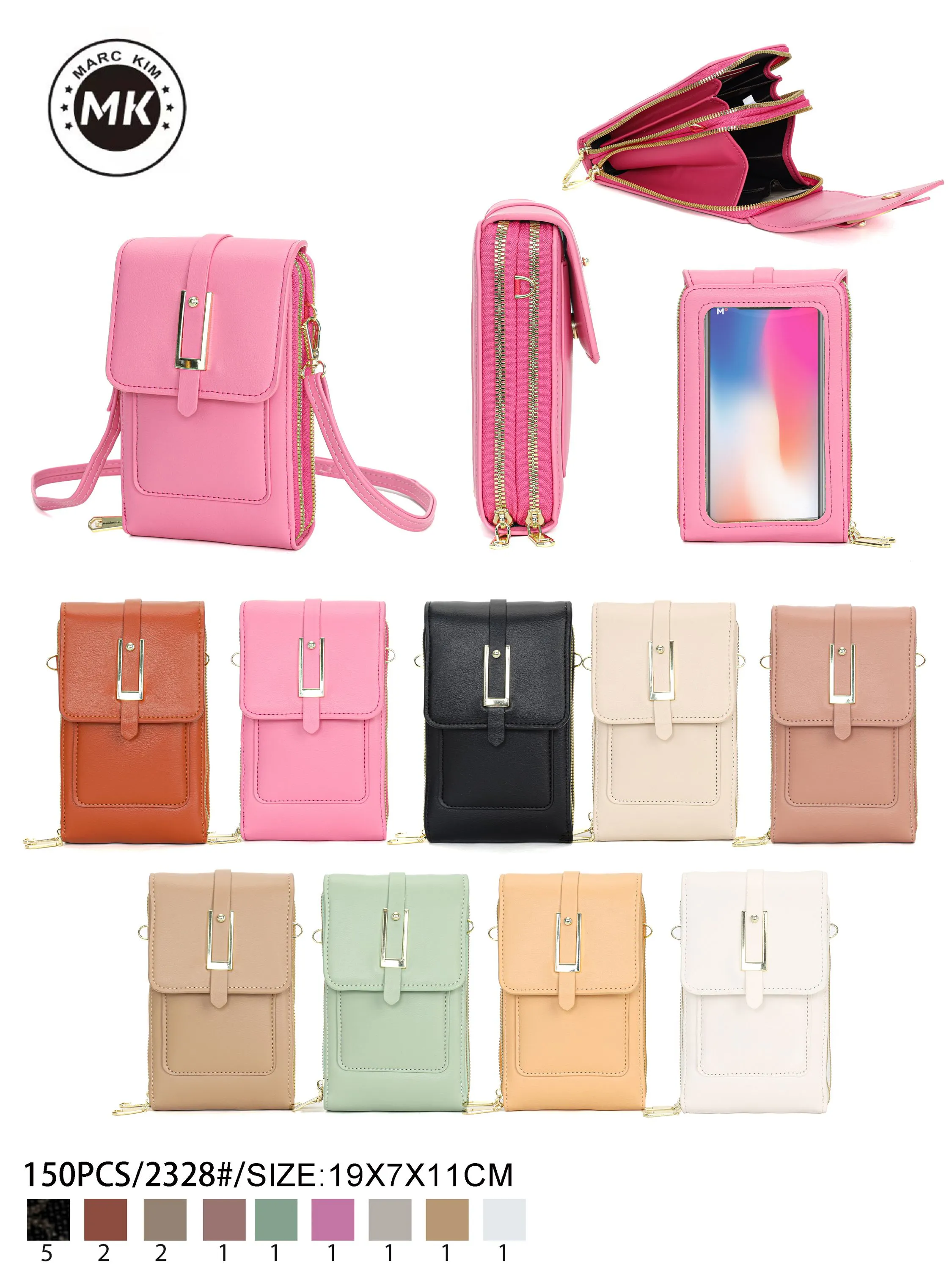 Kits 5 Bolsas Femininas Porta Celular 2328