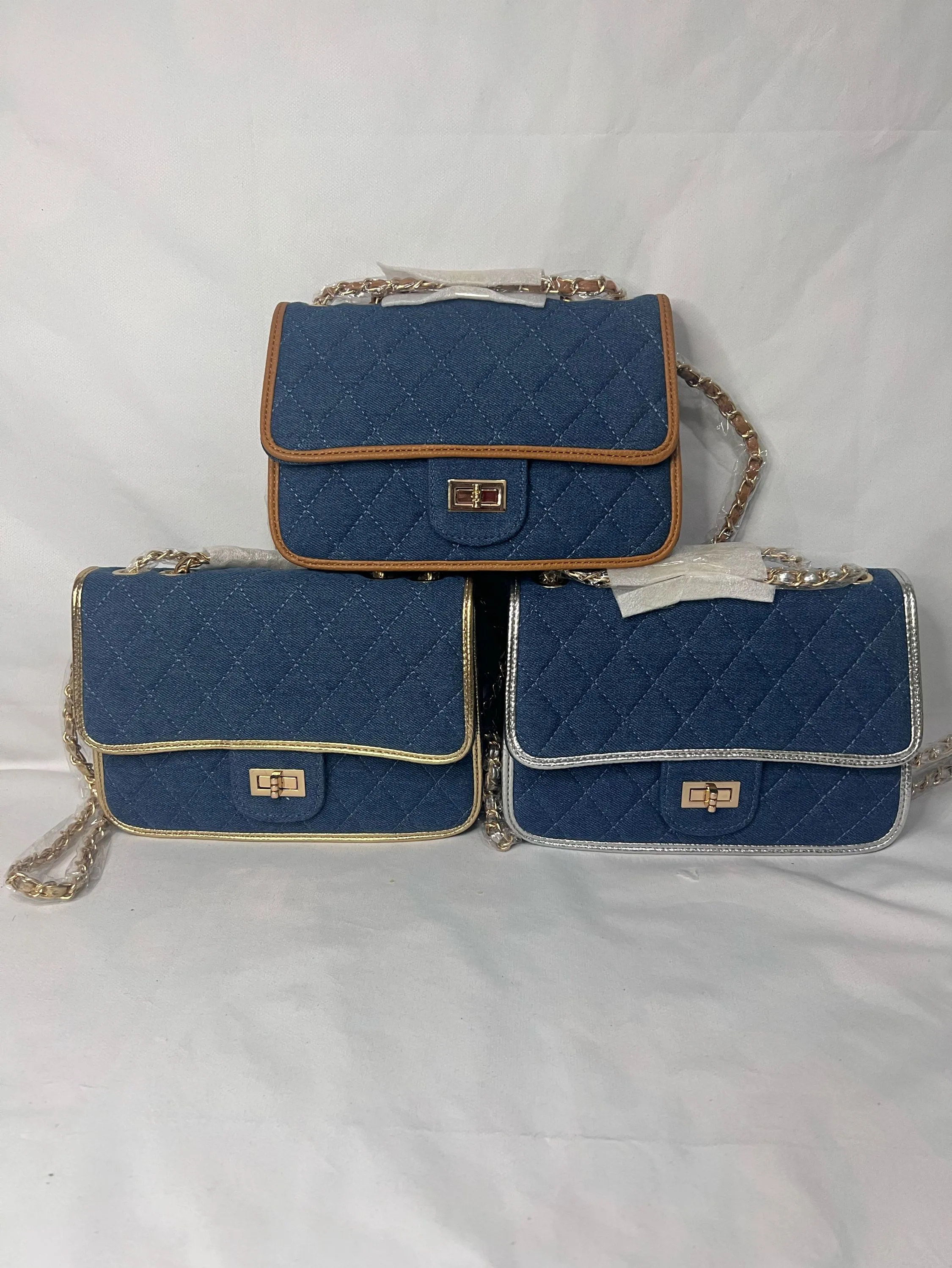 Bolsa transversal feminina Jeans